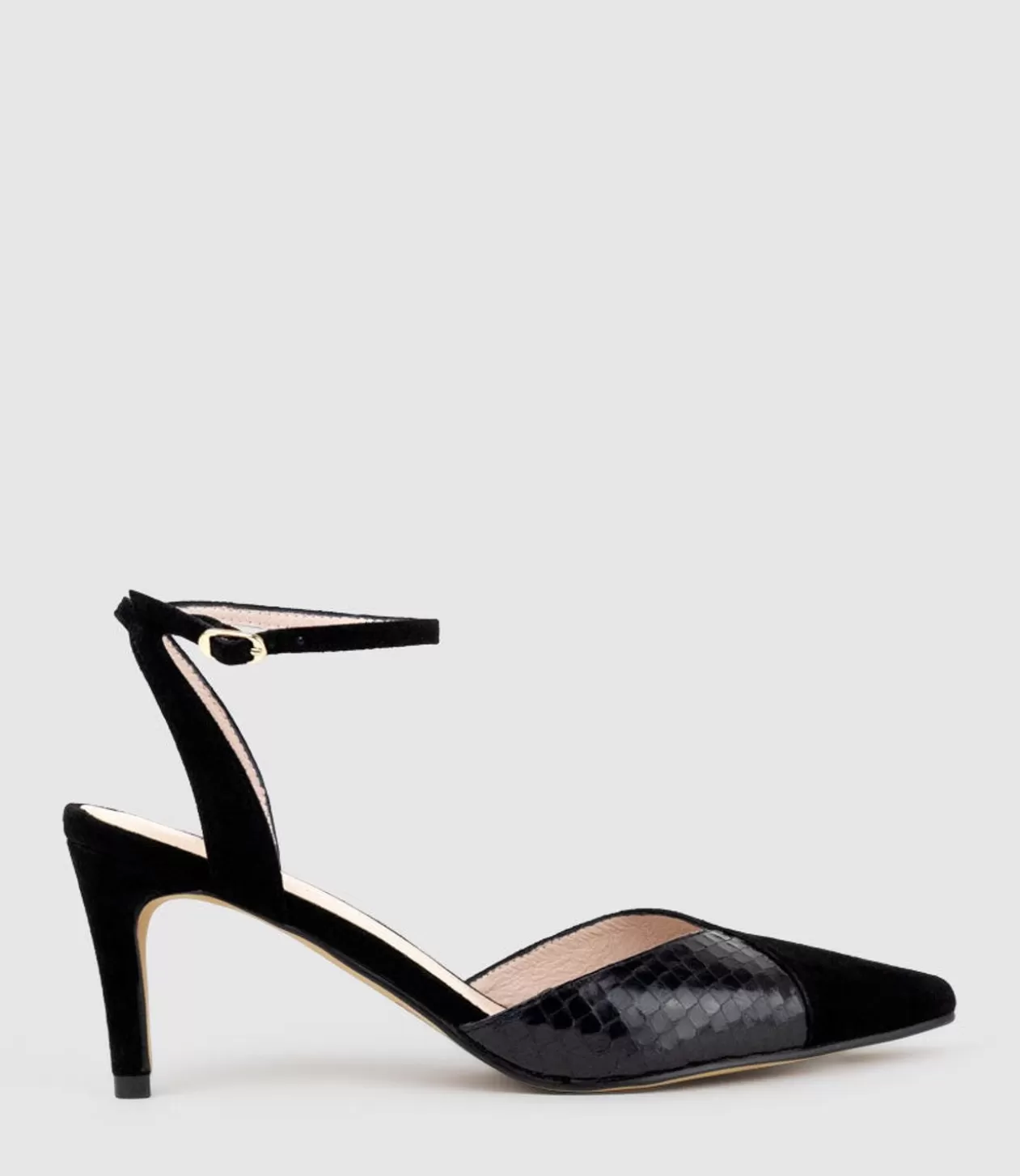 Edward Meller High Heel<Addison75 Dorsay Pump In Black Suede