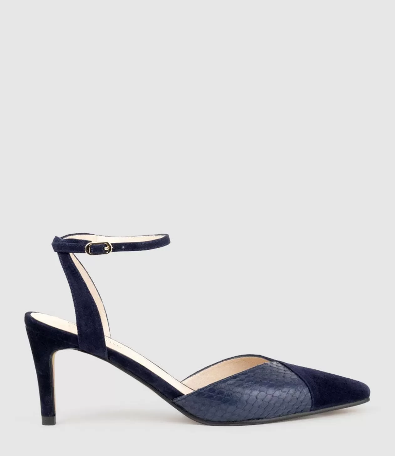 Edward Meller High Heel<Addison75 Dorsay Pump In Navy Suede