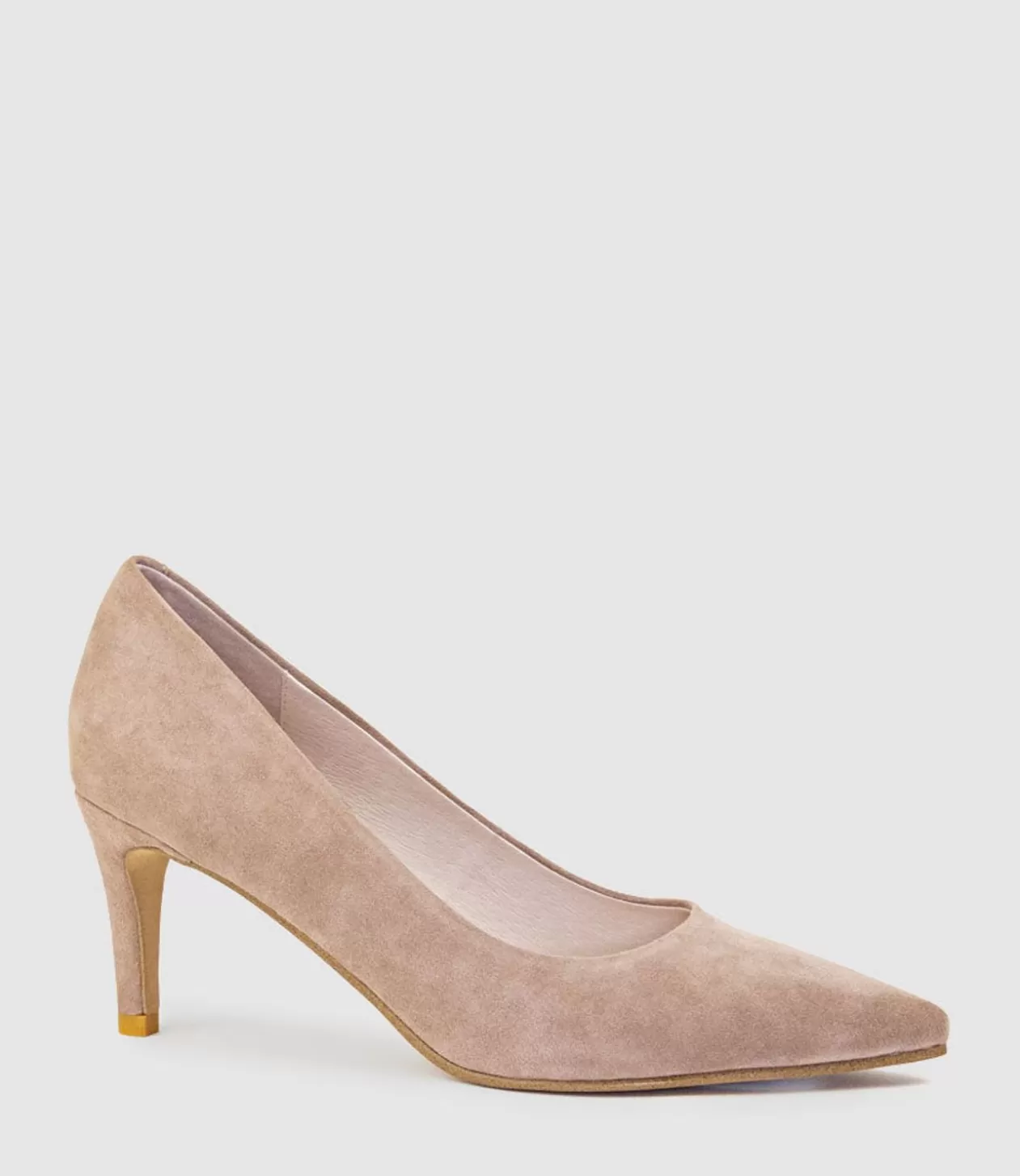 Edward Meller Mid Heel<Adria 75Mm Pointed Toe Pump In Nude Suede