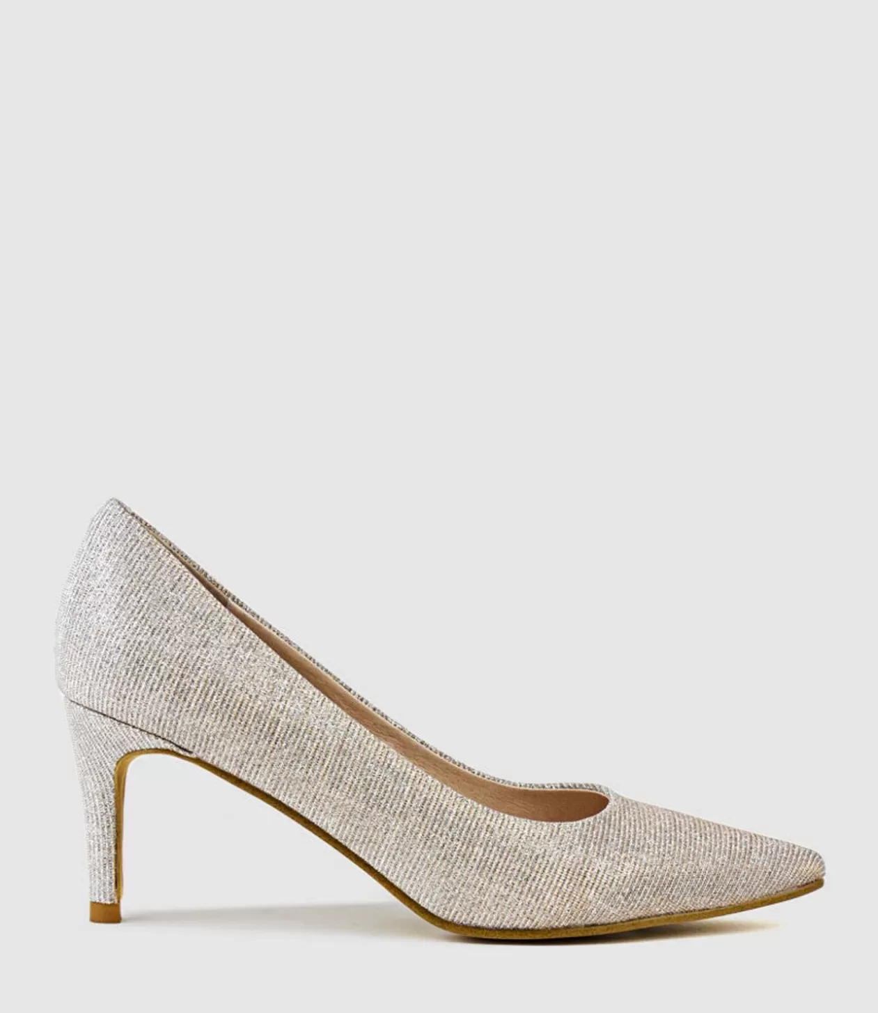 Edward Meller Mid Heel<Adria 75Mm Pointed Toe Pump In Silver Ritz