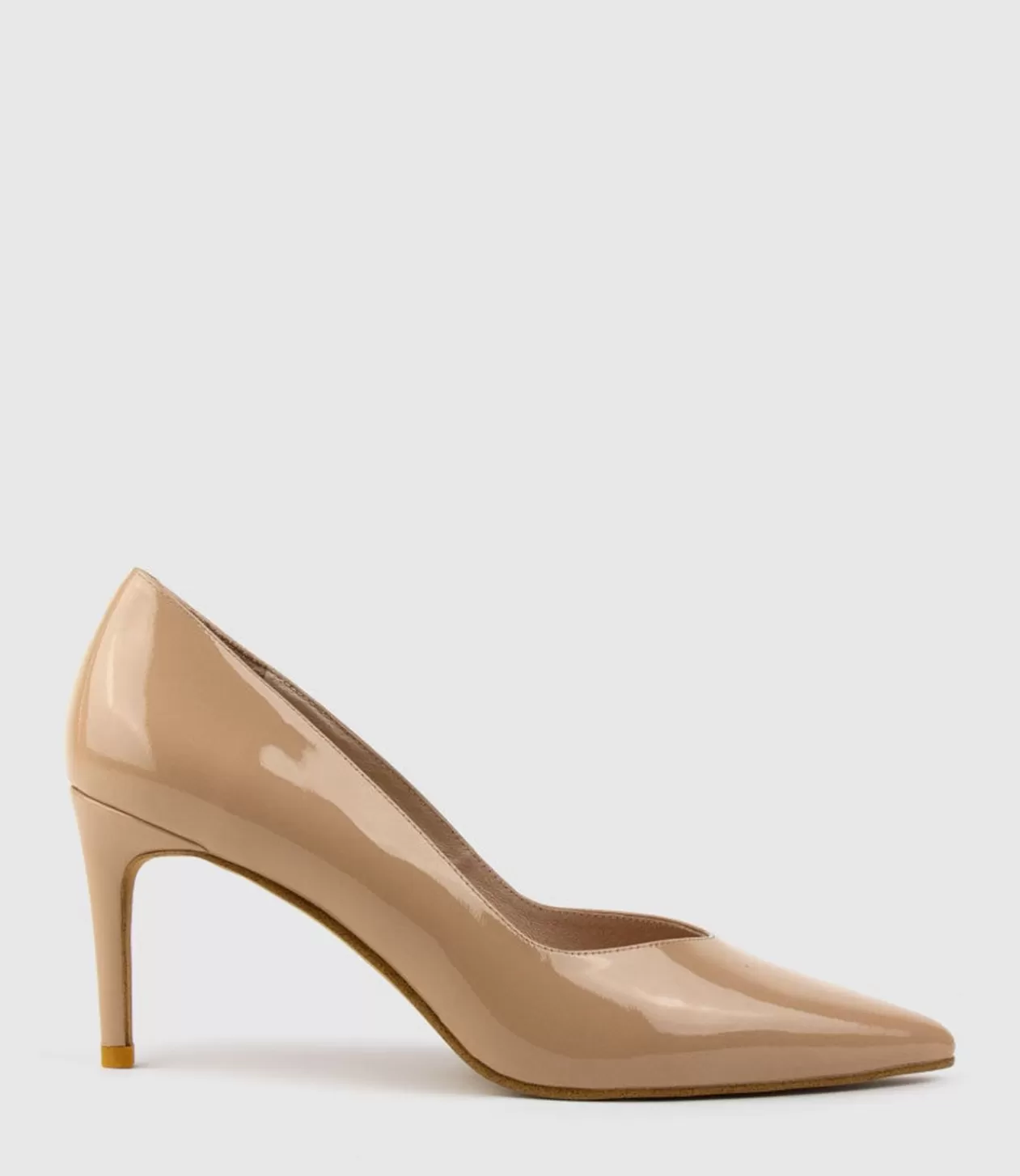 Edward Meller High Heel<Alia85 Pump With V Throat In Nude Patent