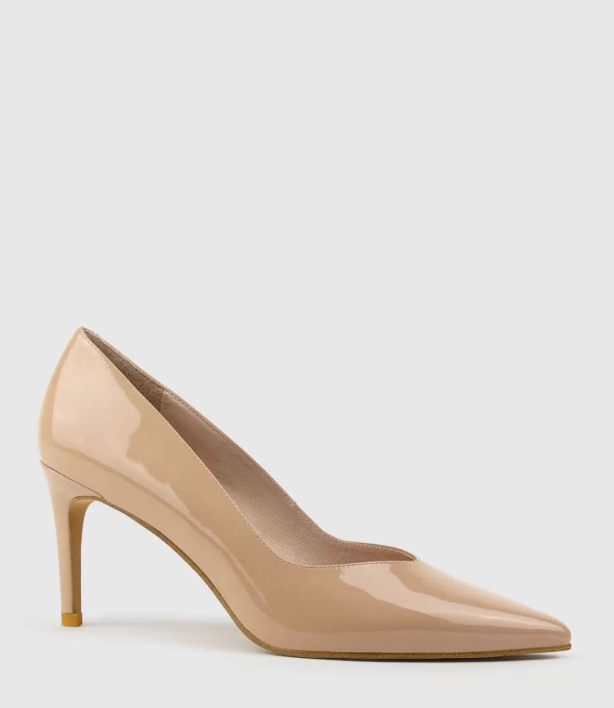 Edward Meller High Heel<Alia85 Pump With V Throat In Nude Patent