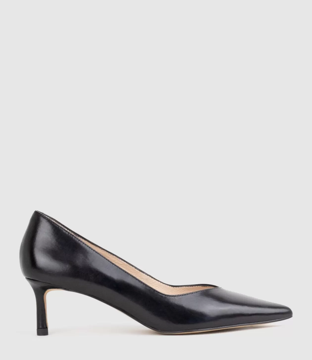 Edward Meller Kitten Heel Pumps<Annette55 V Throat Pump In Black Calf