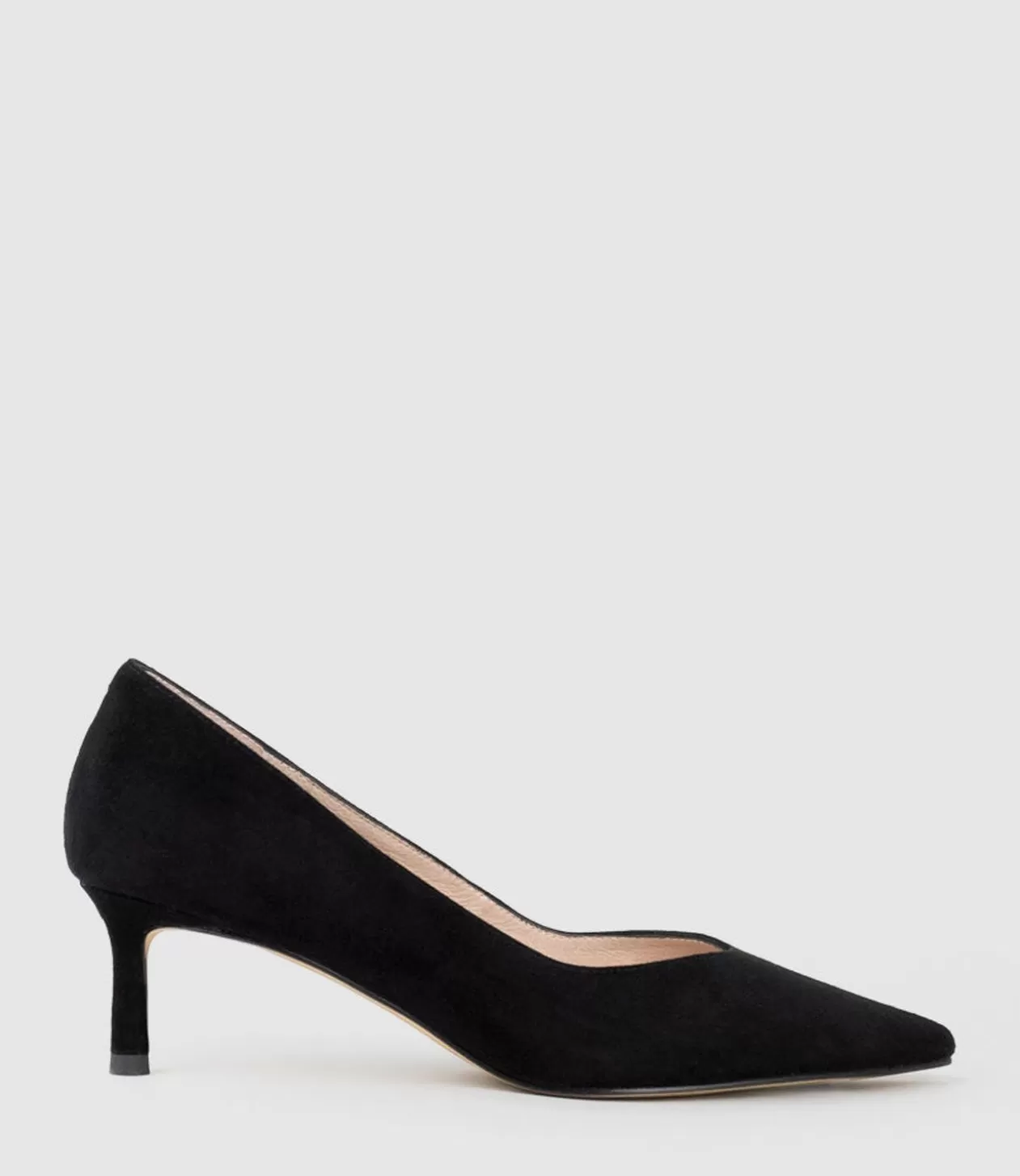 Edward Meller Kitten Heel Pumps<Annette55 V Throat Pump In Black Suede