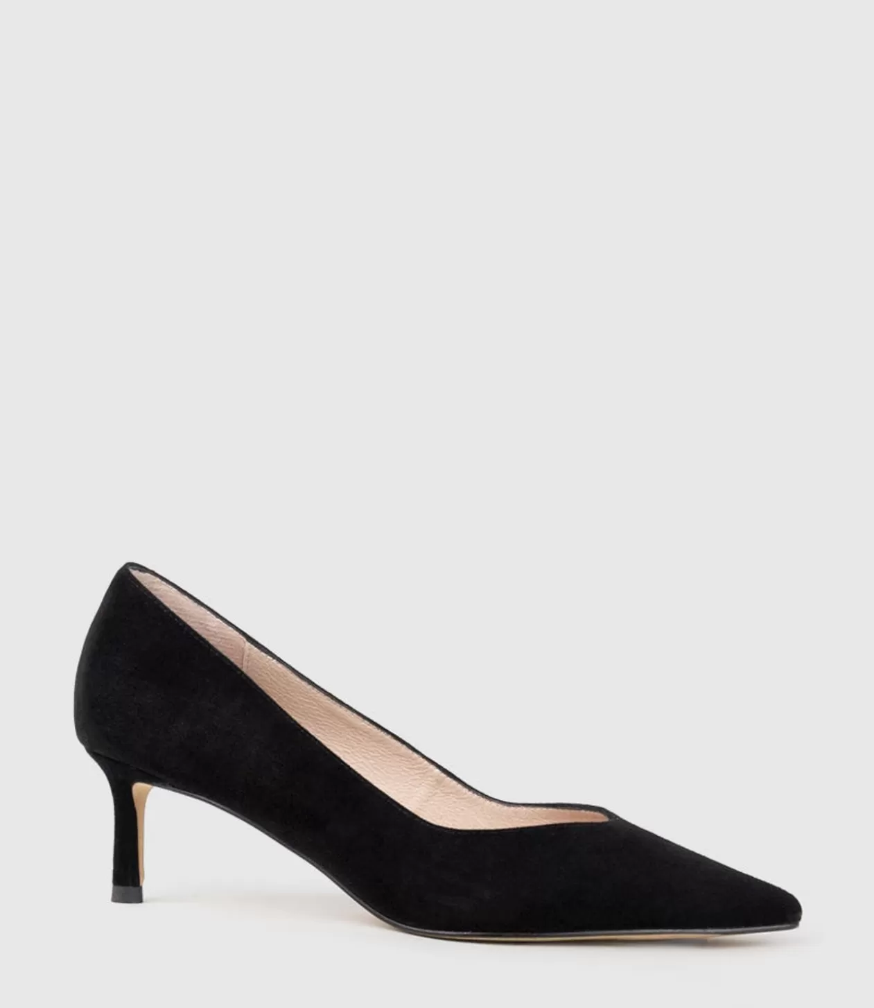 Edward Meller Kitten Heel Pumps<Annette55 V Throat Pump In Black Suede