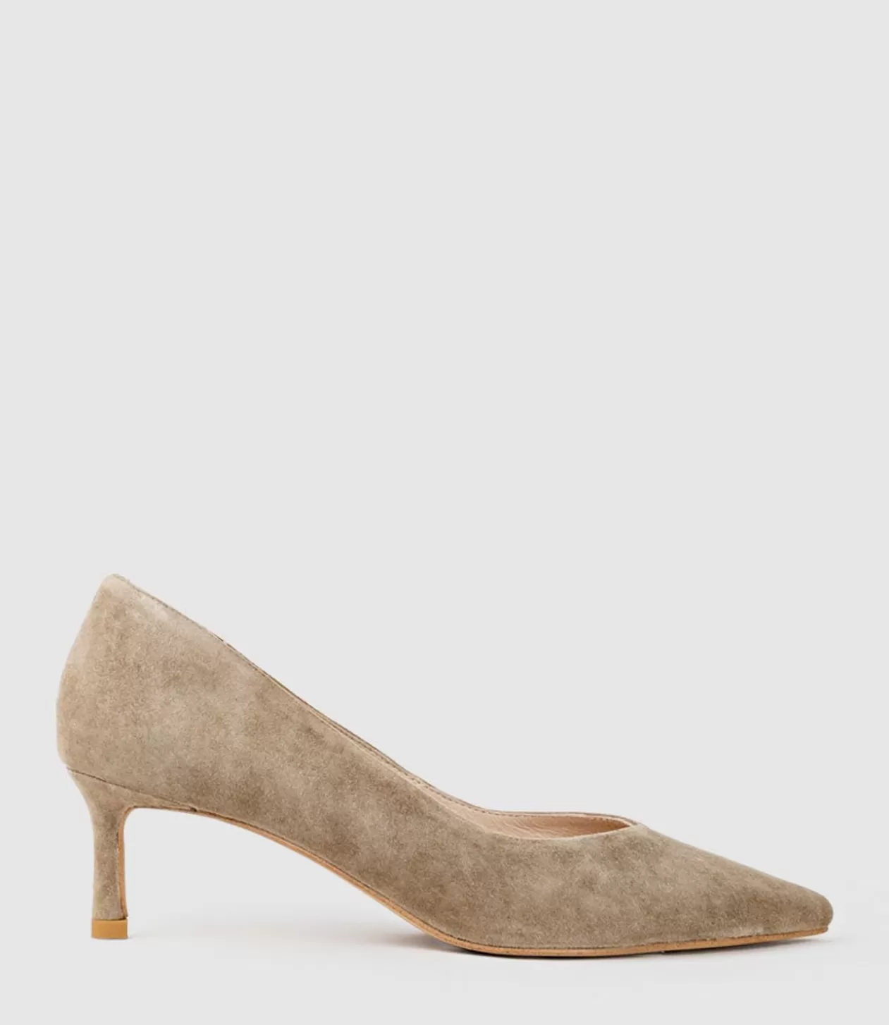 Edward Meller Mid Heel<Annette55 V Throat Pump In Latte Suede