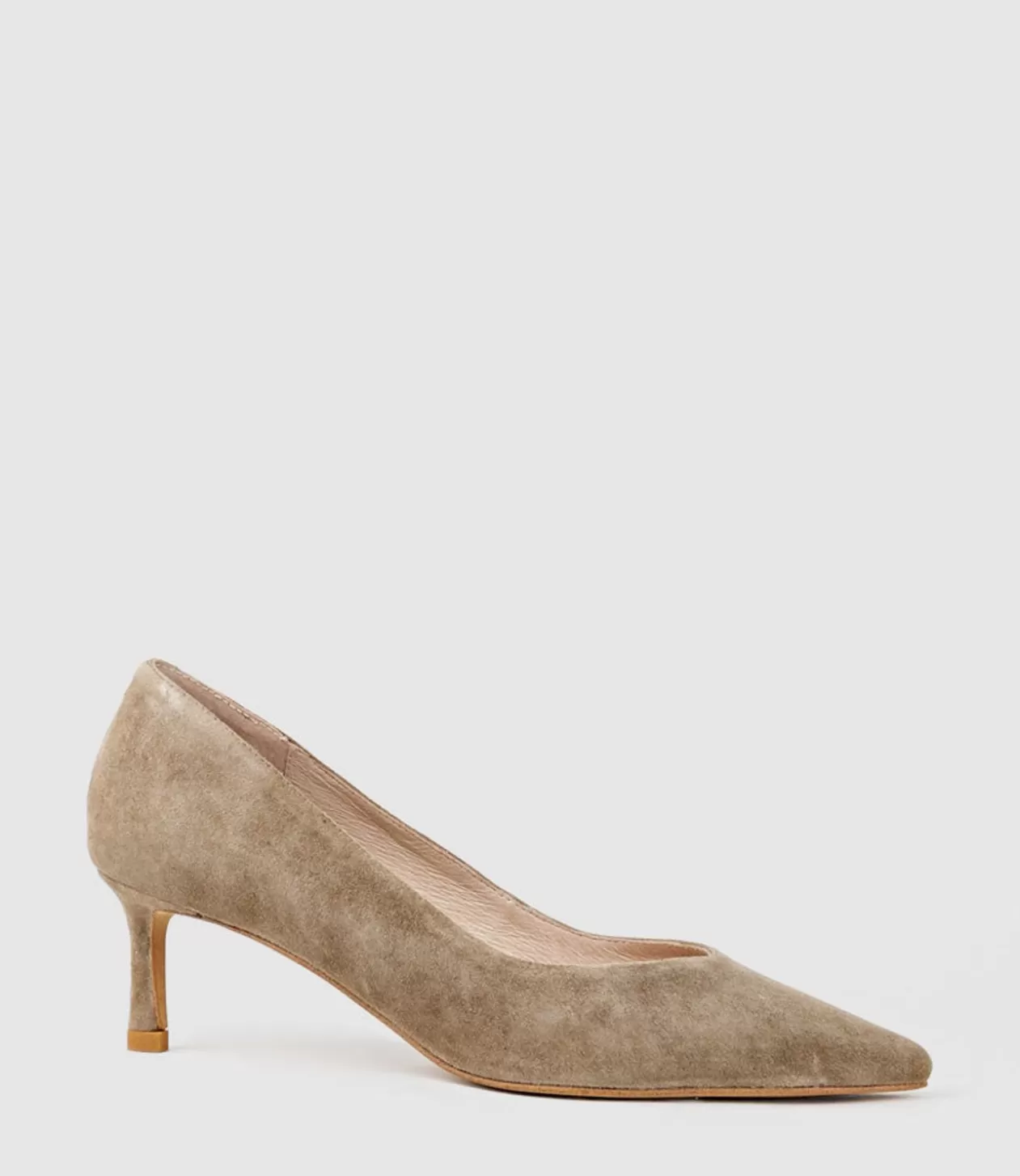 Edward Meller Mid Heel<Annette55 V Throat Pump In Latte Suede