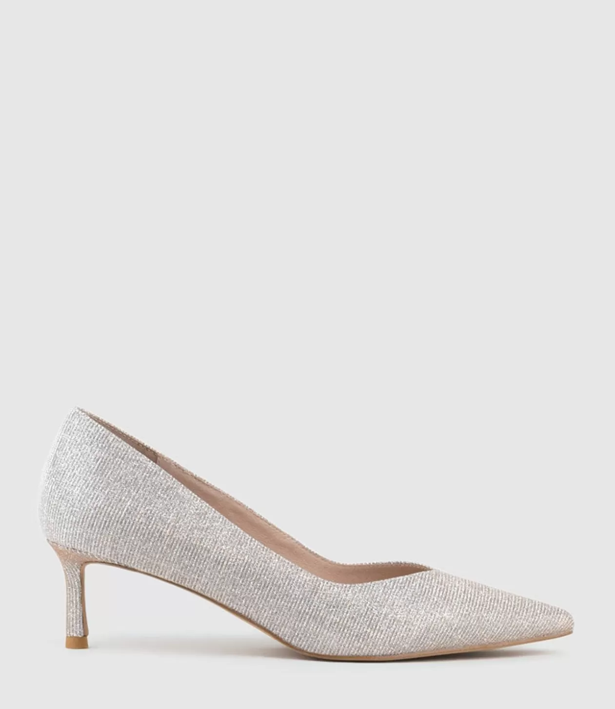 Edward Meller Mid Heel<Annette55 V Throat Pump In Silver Ritz