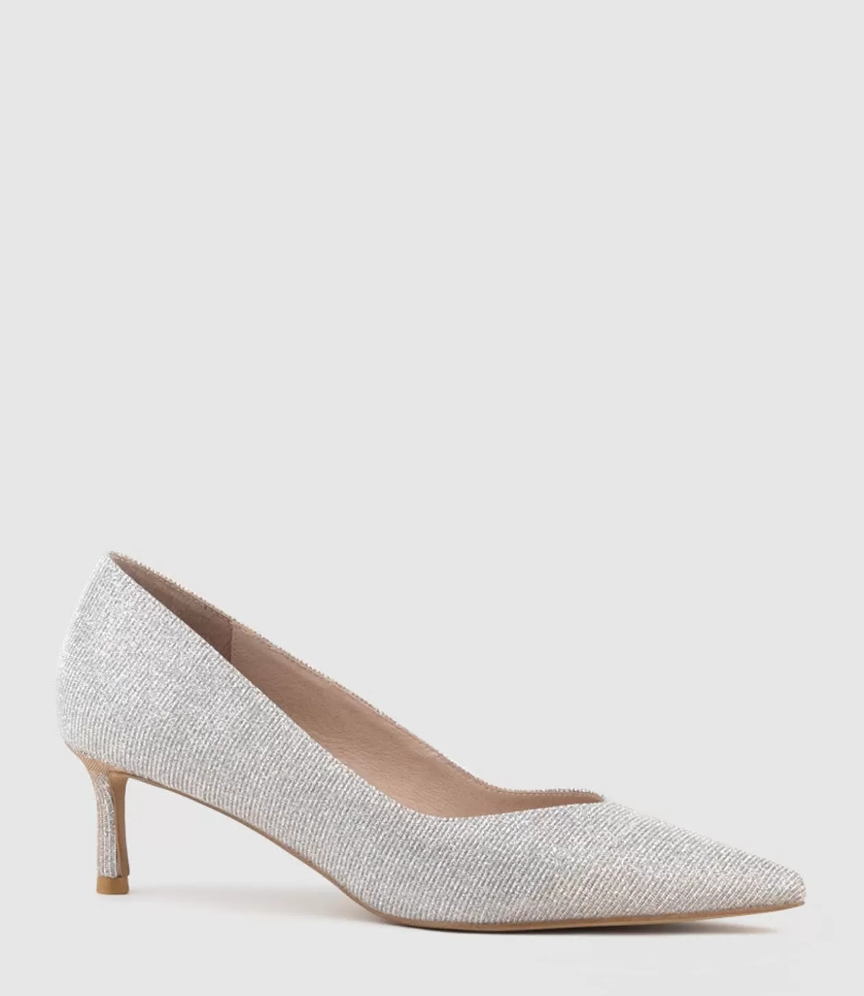 Edward Meller Mid Heel<Annette55 V Throat Pump In Silver Ritz