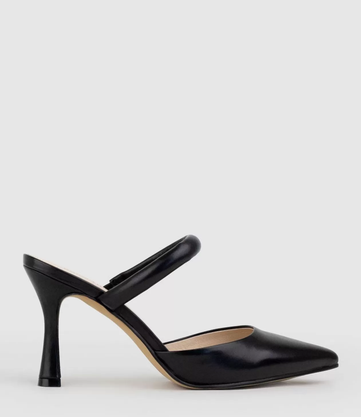 Edward Meller High Heel<Ashe85 Closed Toe Slide In Black Baby Calf