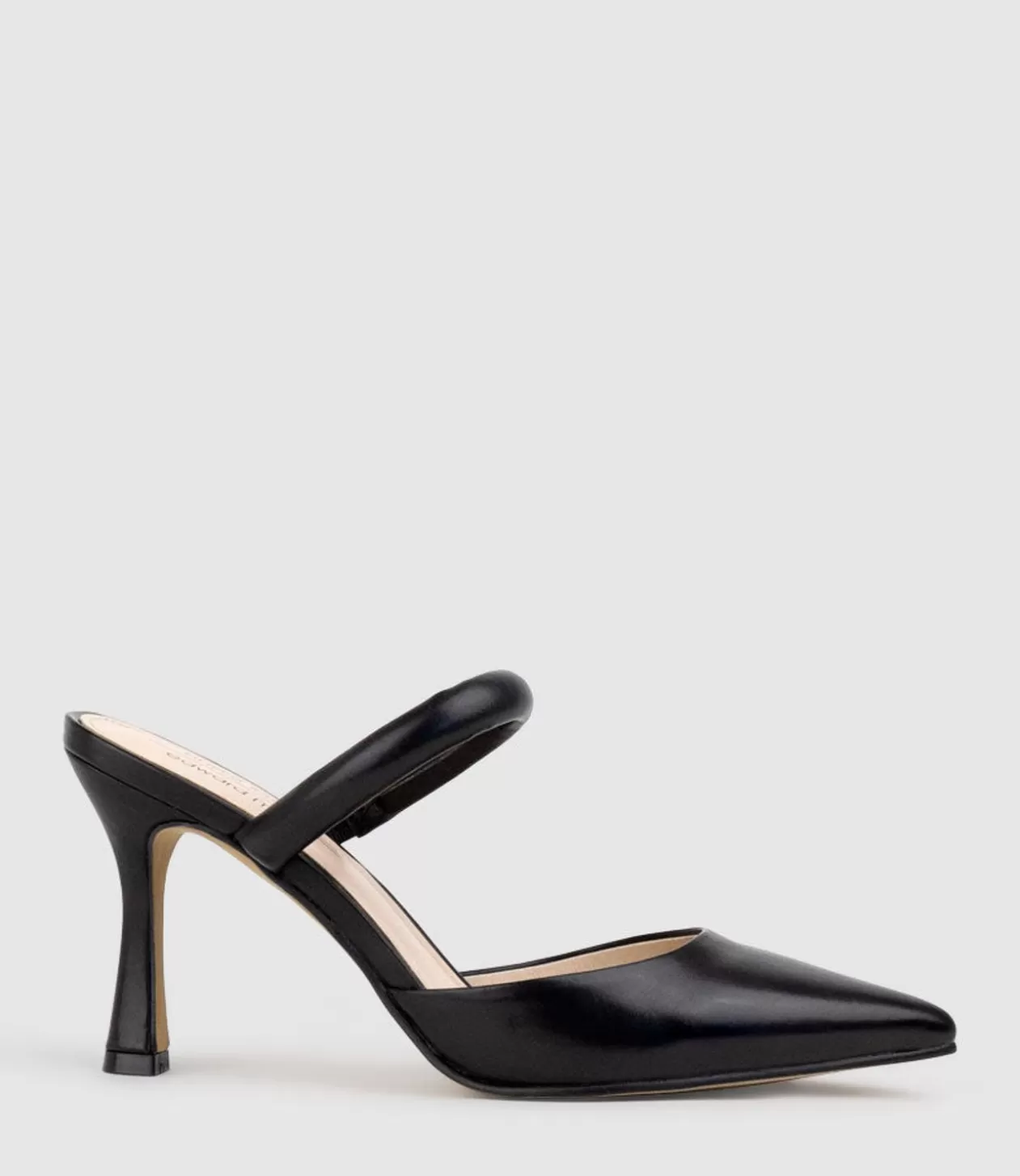 Edward Meller High Heel<Ashe85 Closed Toe Slide In Black Baby Calf