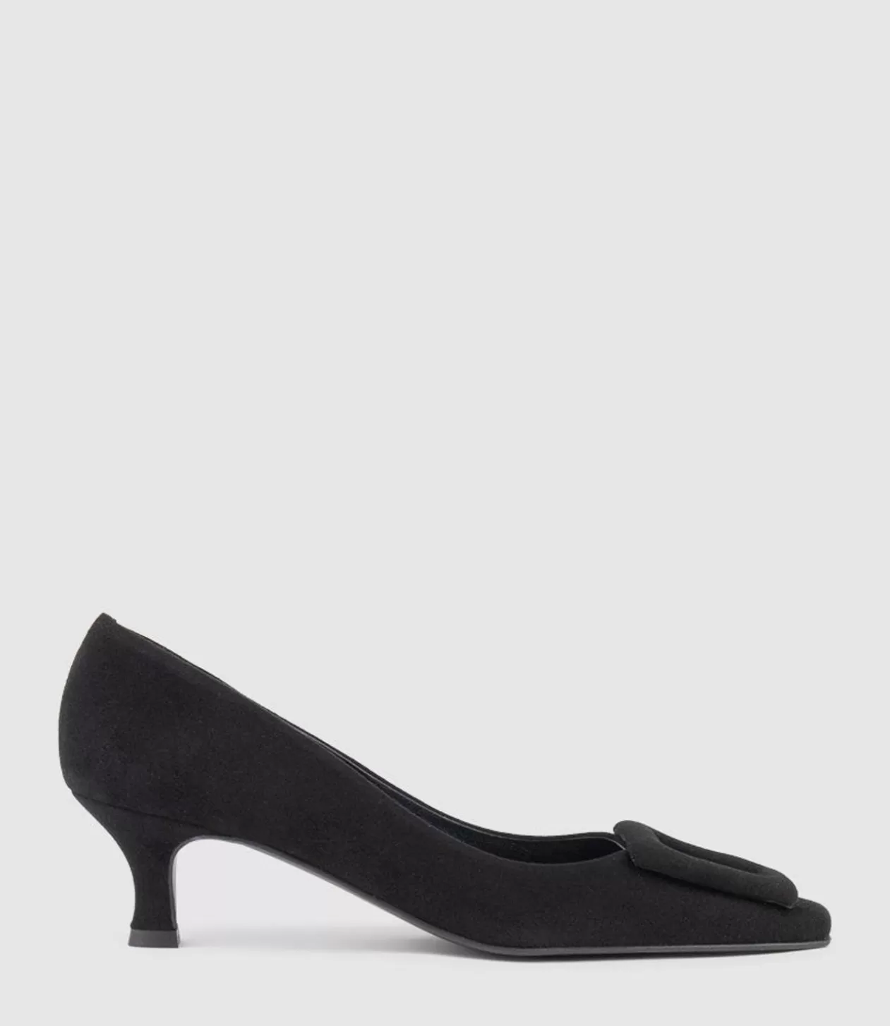 Edward Meller Kitten Heel Pumps<Astra60 Pump With Trim In Black Suede