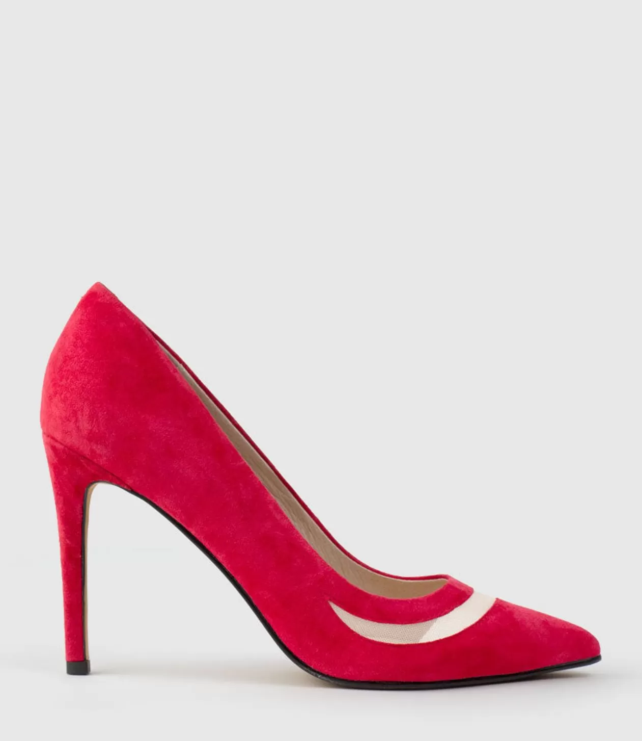 Edward Meller High Heel<Avery100 Pump With Mesh Detail In Red Suede