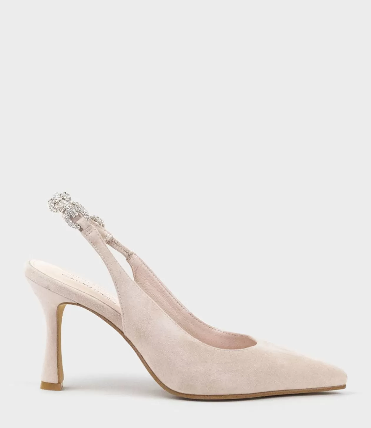 Edward Meller High Heel<Azalia85 Slingback Pump With Diamond Band In Blush Suede