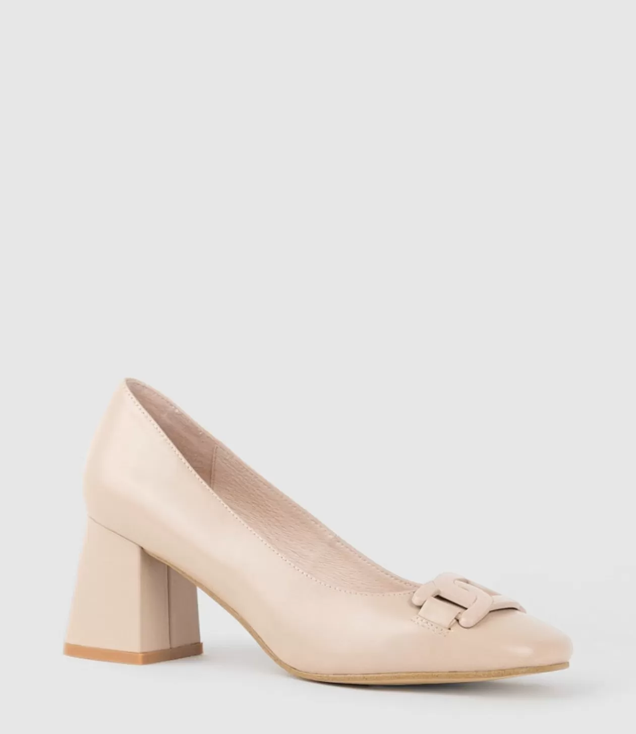 Edward Meller Mid Heel<Bianca65 Pump With Trim In Nude Calf