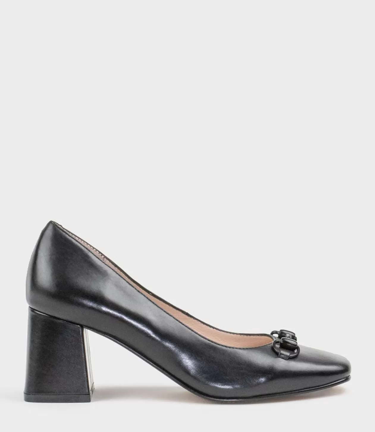 Edward Meller Mid Heel<Blythe65 Square Toe Pump With Hardware In Black