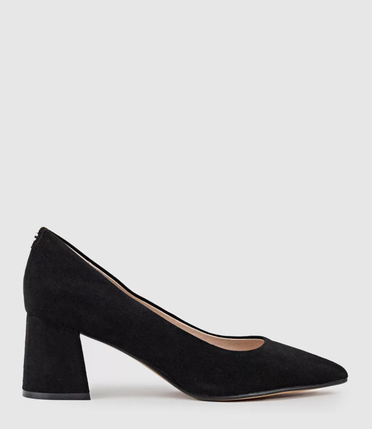 Edward Meller Mid Heel<Brooke65 Pointed Block Heel Pump In Black Suede