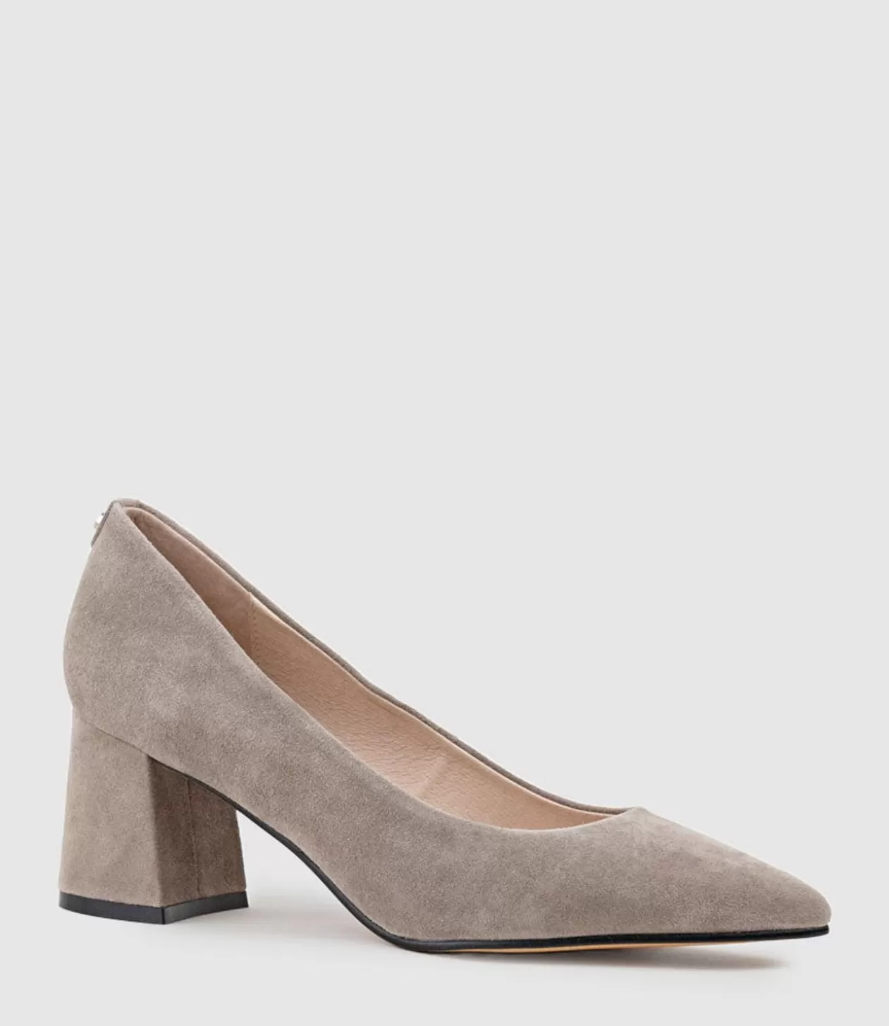 Edward Meller Mid Heel<Brooke65 Pointed Block Heel Pump In Dust Suede