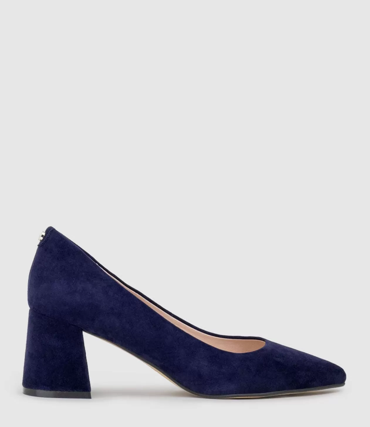 Edward Meller Mid Heel<Brooke65 Pointed Block Heel Pump In Navy Suede