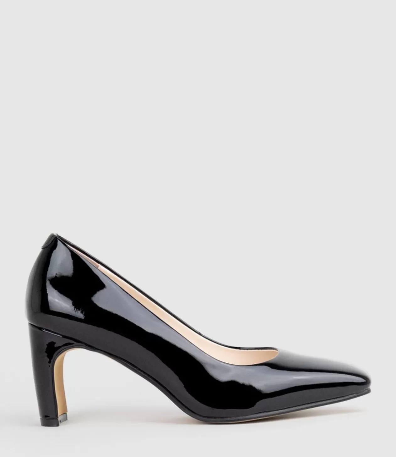 Edward Meller Mid Heel<Bryce70 Square Toe Pump In Black Patent