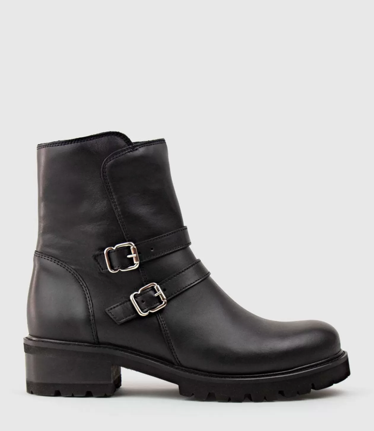 Edward Meller Ankle Boots<Carly Double Buckle Biker Boot In Black