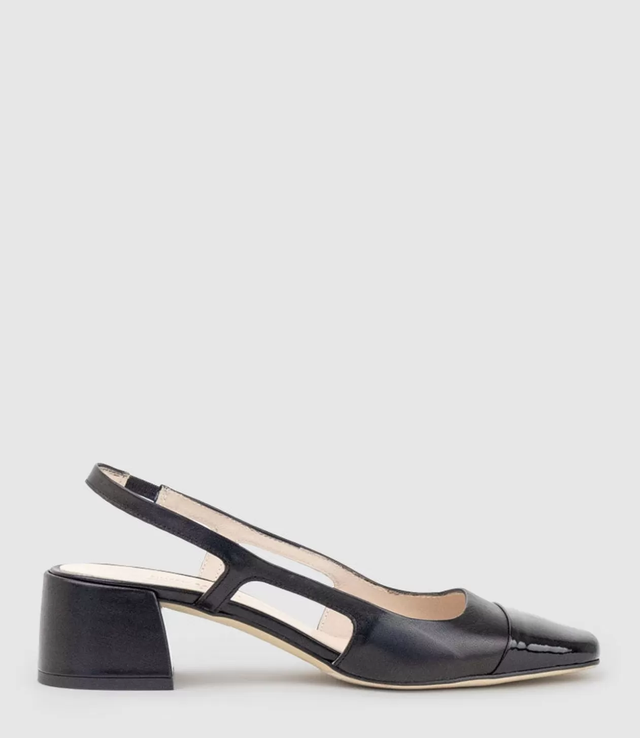 Edward Meller Mid Heel<Dakota50 Slingback Pump With Cap Toe In Black