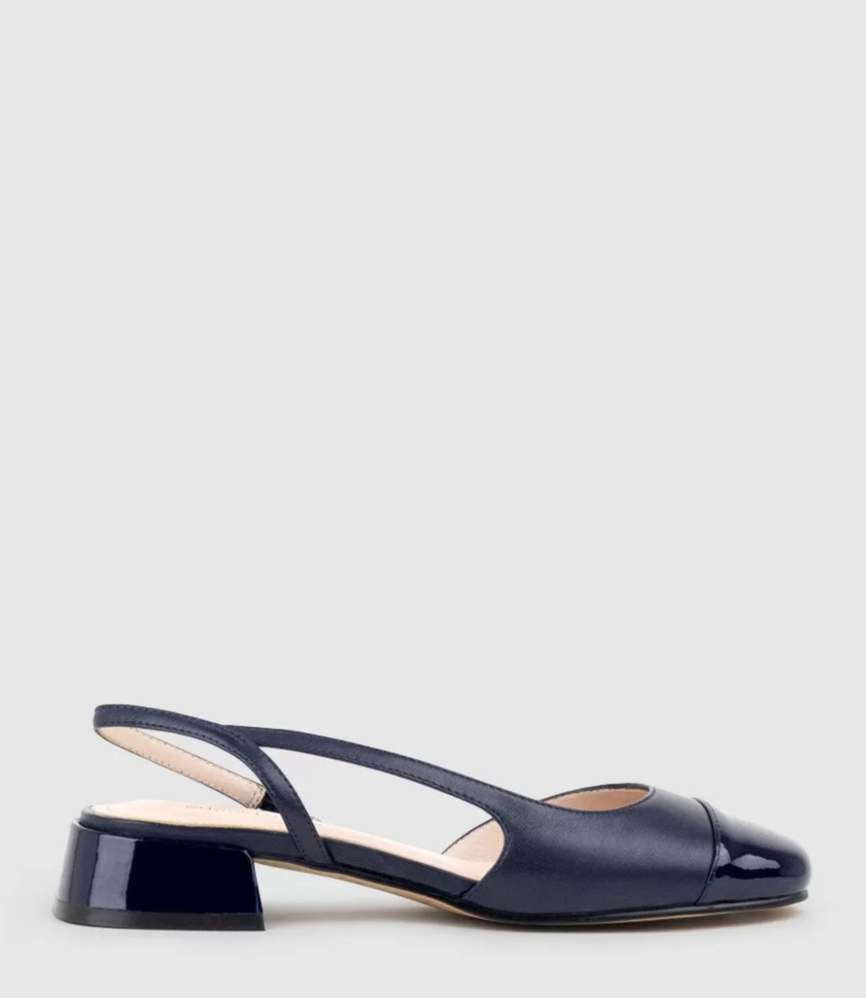 Edward Meller Low Heel<Dallis30 Cap Toe Slingback In Navy