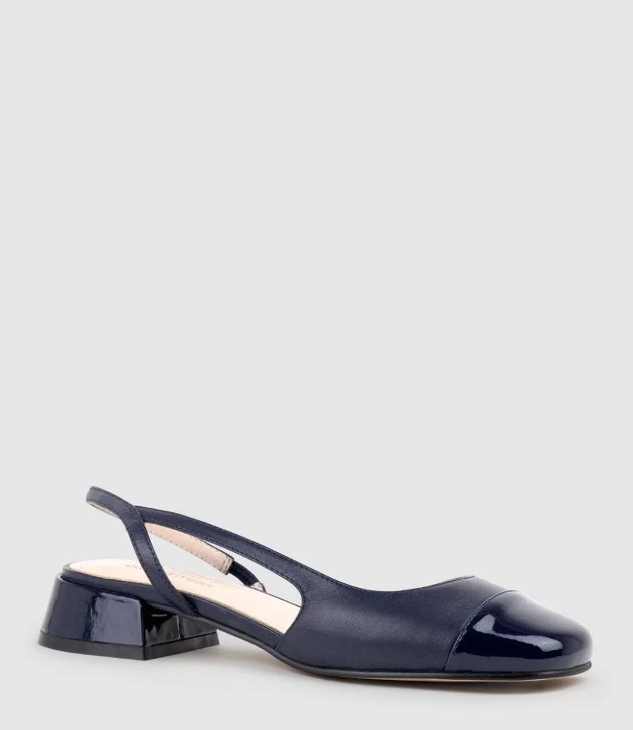 Edward Meller Low Heel<Dallis30 Cap Toe Slingback In Navy