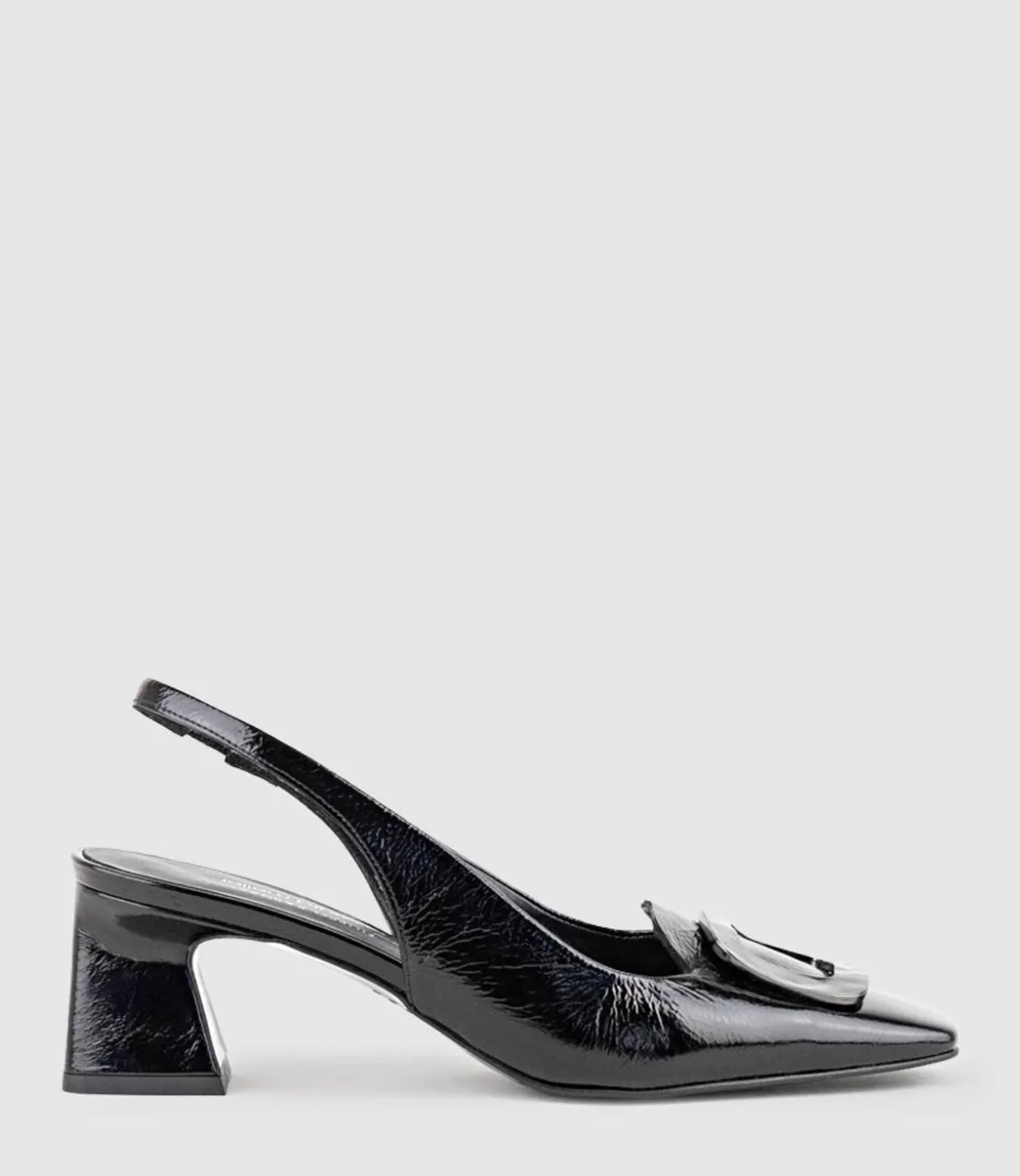 Edward Meller Mid Heel<Dania55 Albert Throat Slingback Pump In Black Crinkle