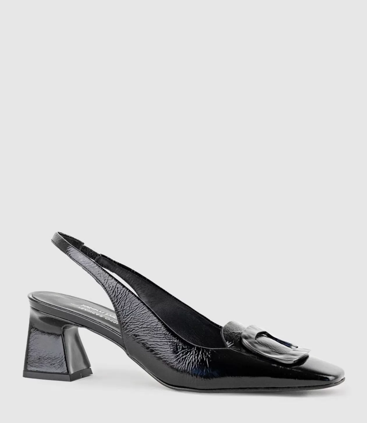 Edward Meller Mid Heel<Dania55 Albert Throat Slingback Pump In Black Crinkle