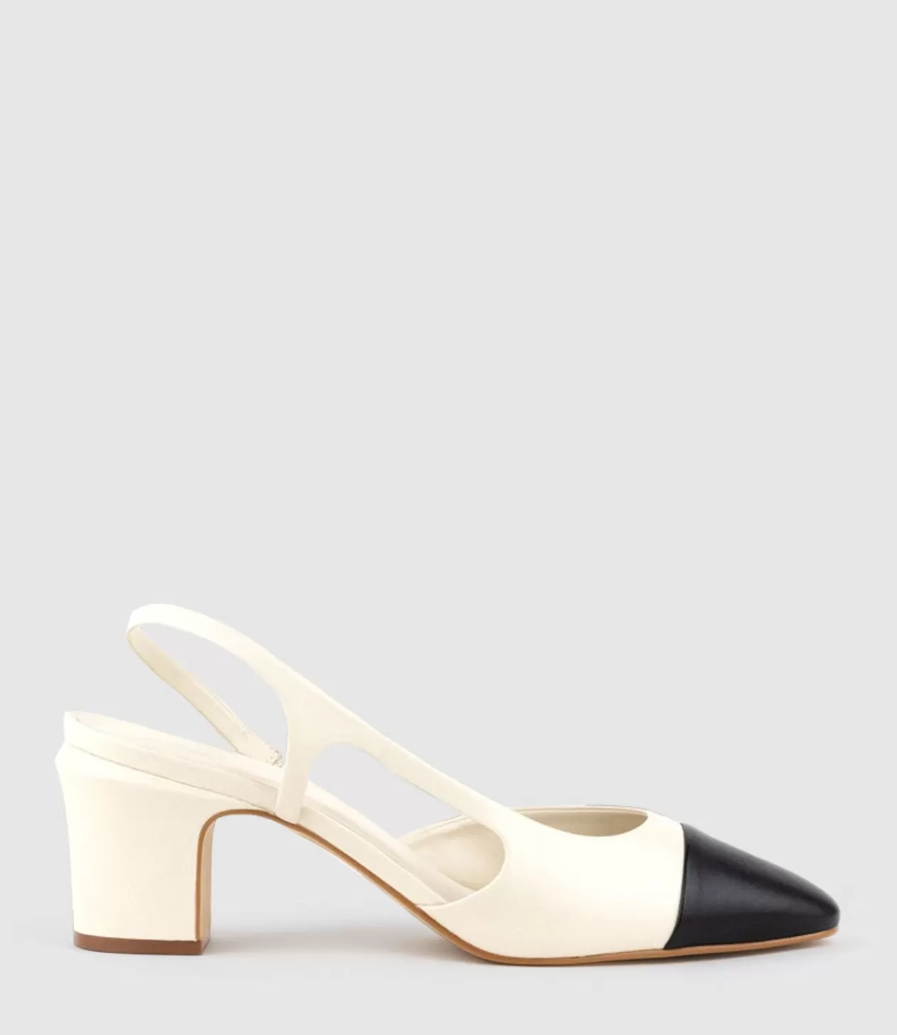 Edward Meller High Heel<Danica75 Cap Toe Dorsay Slingback Pump In Offwhite