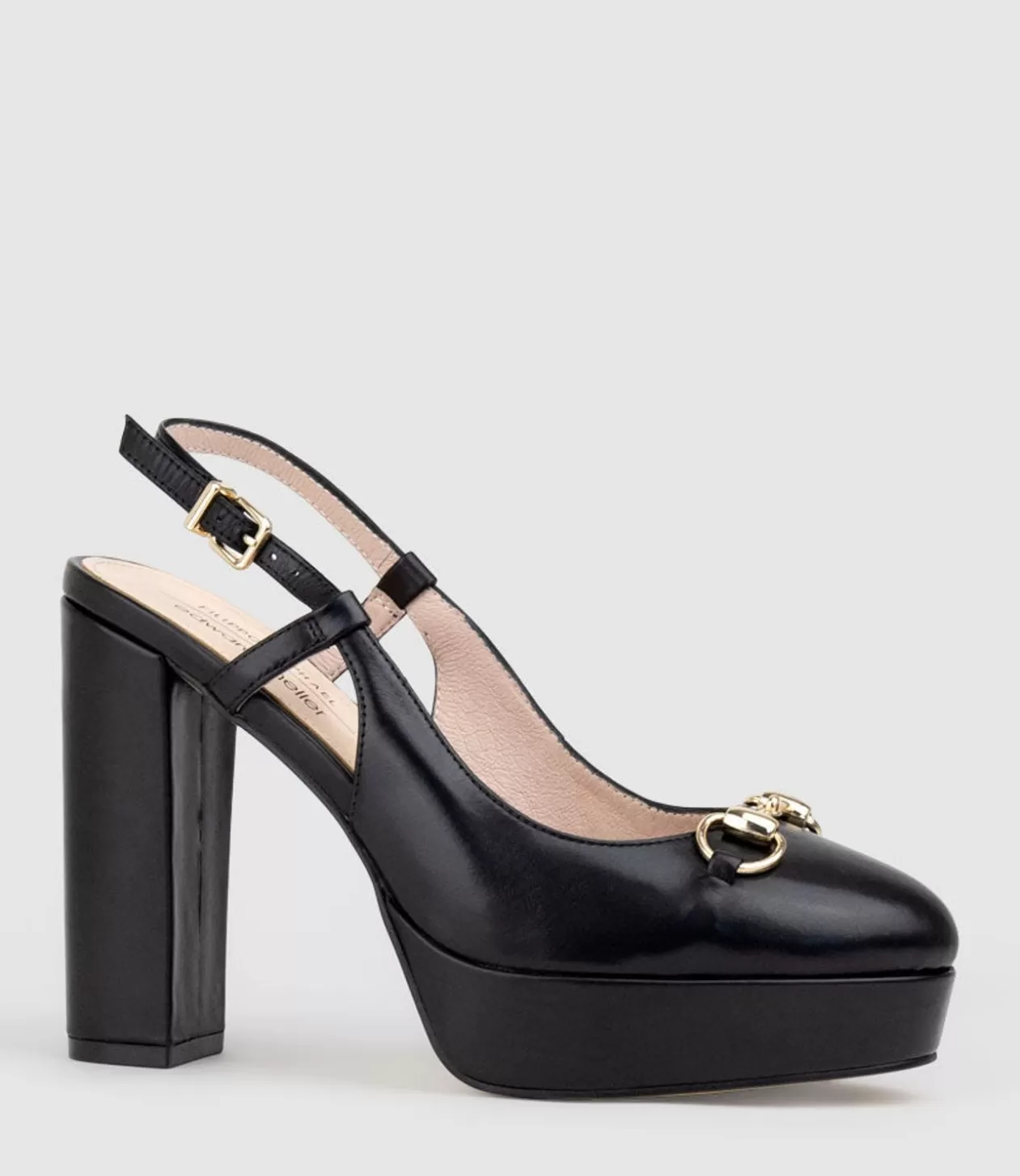 Edward Meller High Heel<Daria110 Platform Slingback Pump In Black Baby Calf