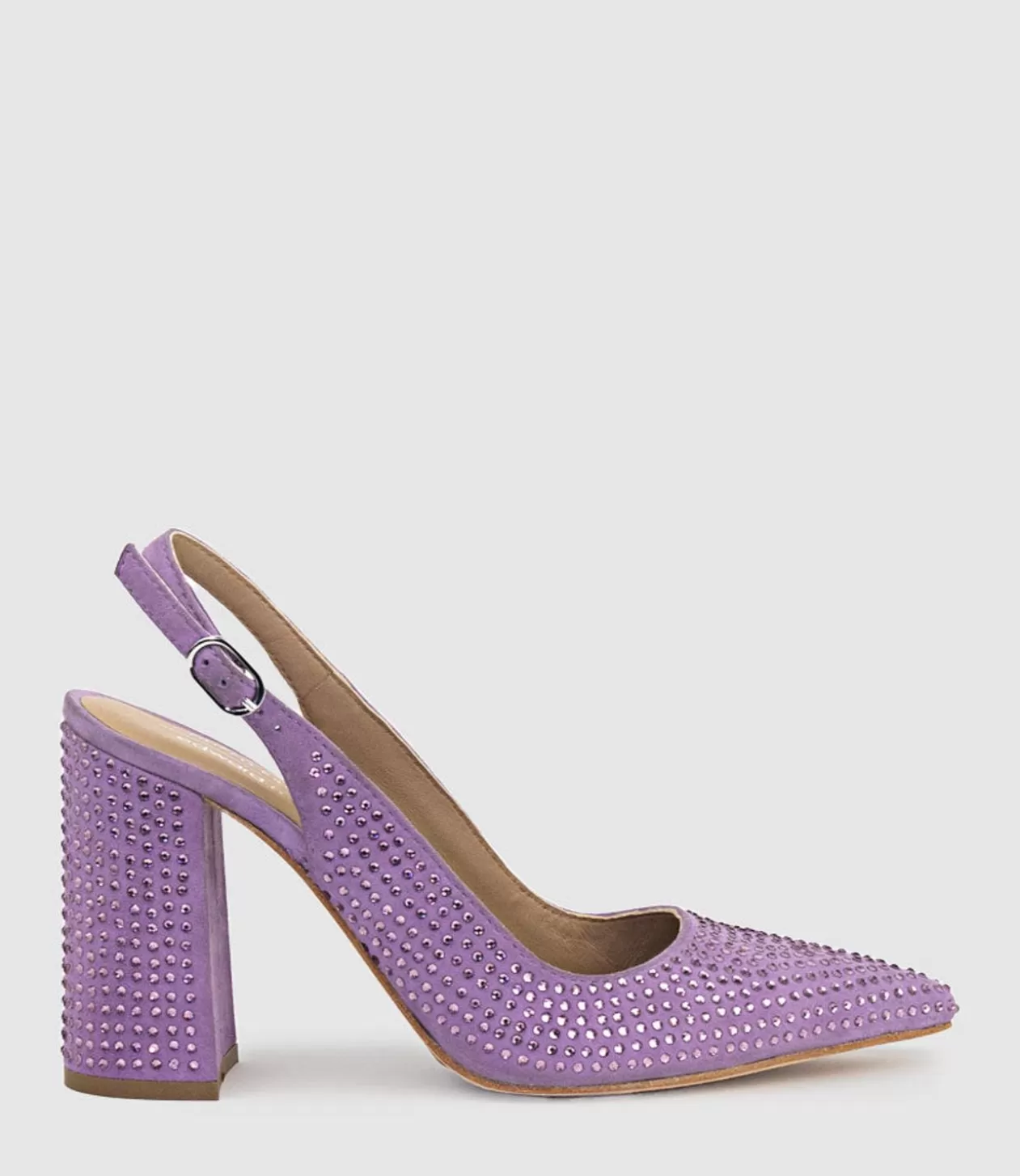 Edward Meller High Heel<Demi100 Crystal Slingback Pump In Lilac Suede