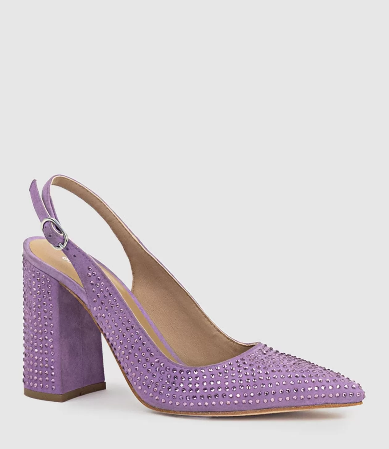 Edward Meller High Heel<Demi100 Crystal Slingback Pump In Lilac Suede