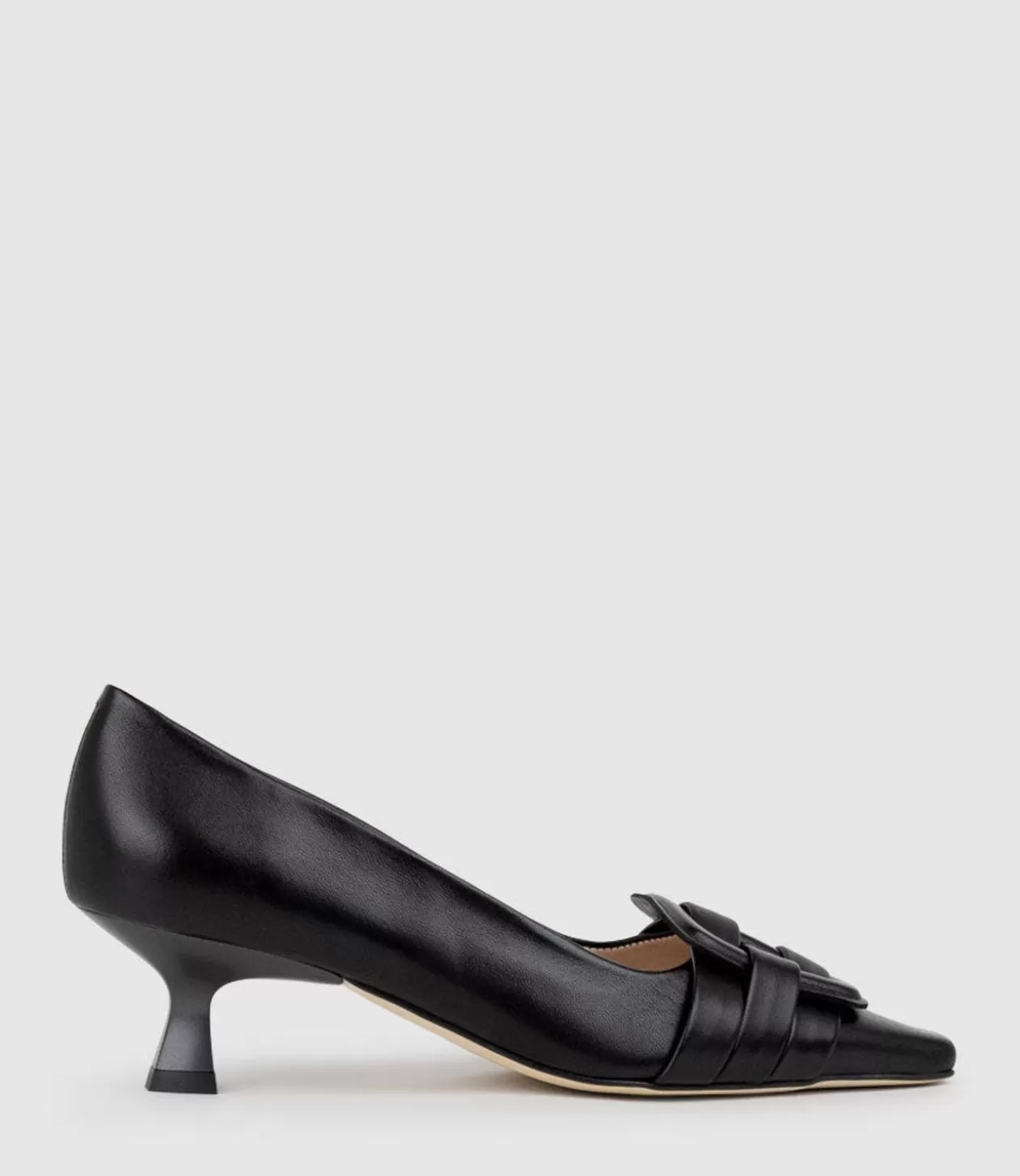 Edward Meller Kitten Heel Pumps<Destra60 Pointed Pump With Buckle In Black