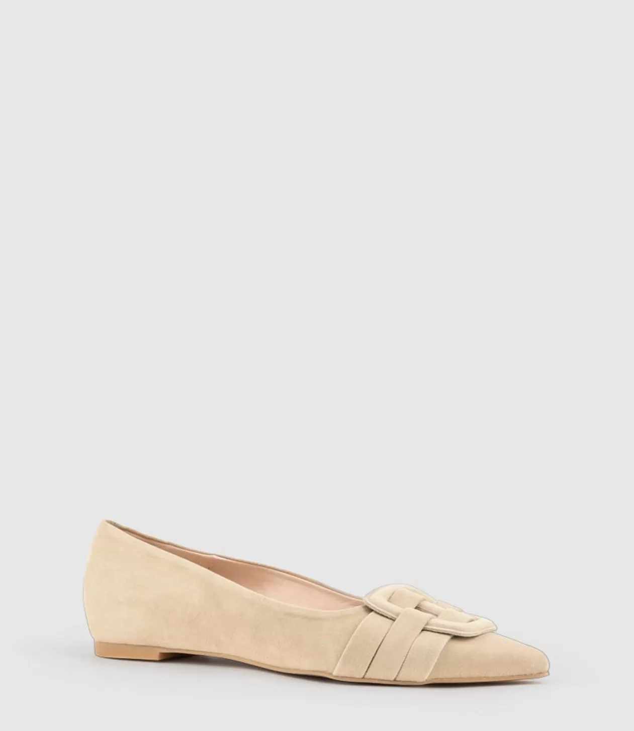 Edward Meller Ballet Flats<Destraflat Pointed Ballet With Buckle In Camel Suede