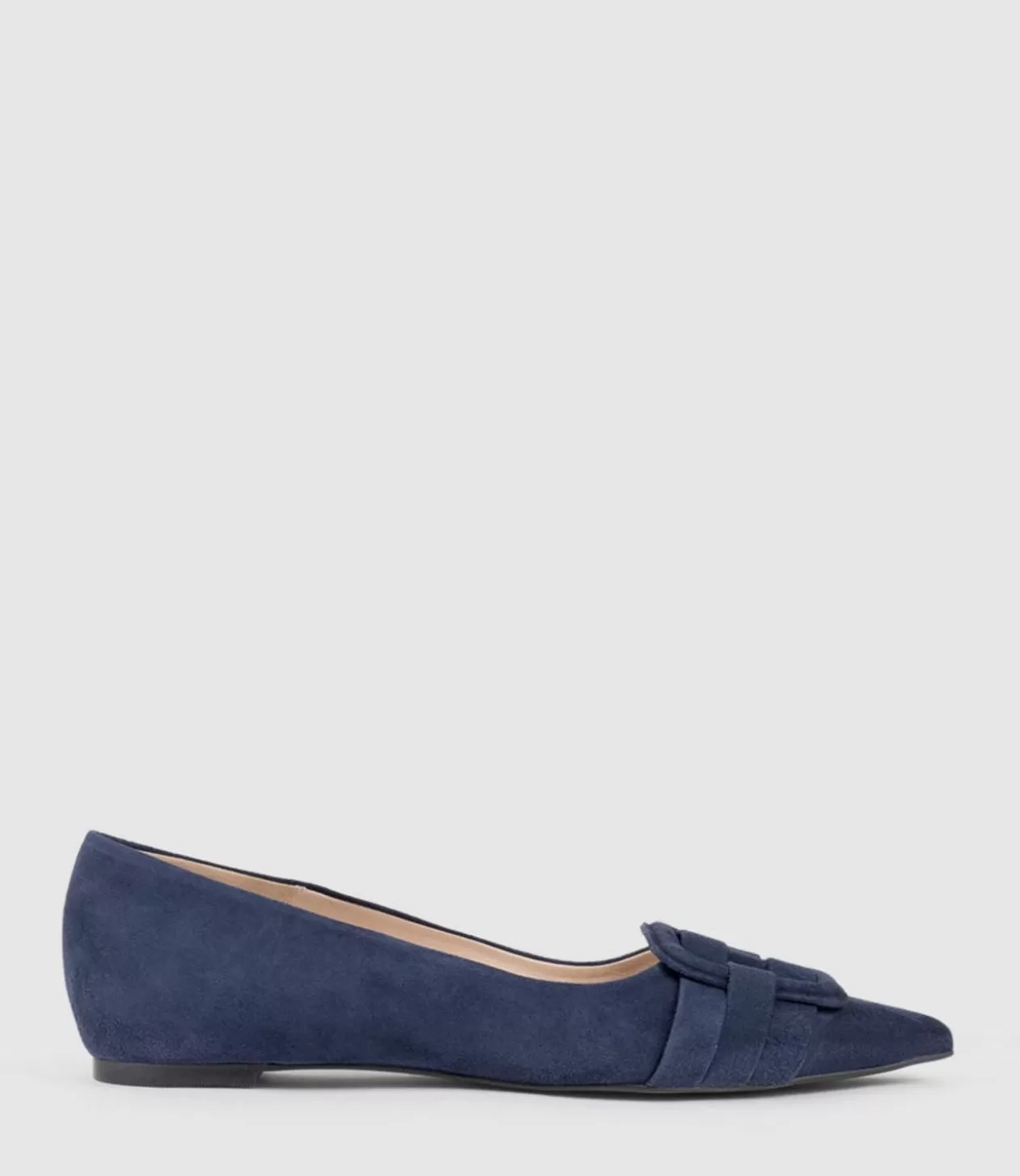 Edward Meller Ballet Flats<Destraflat Pointed Ballet With Buckle In Navy Suede