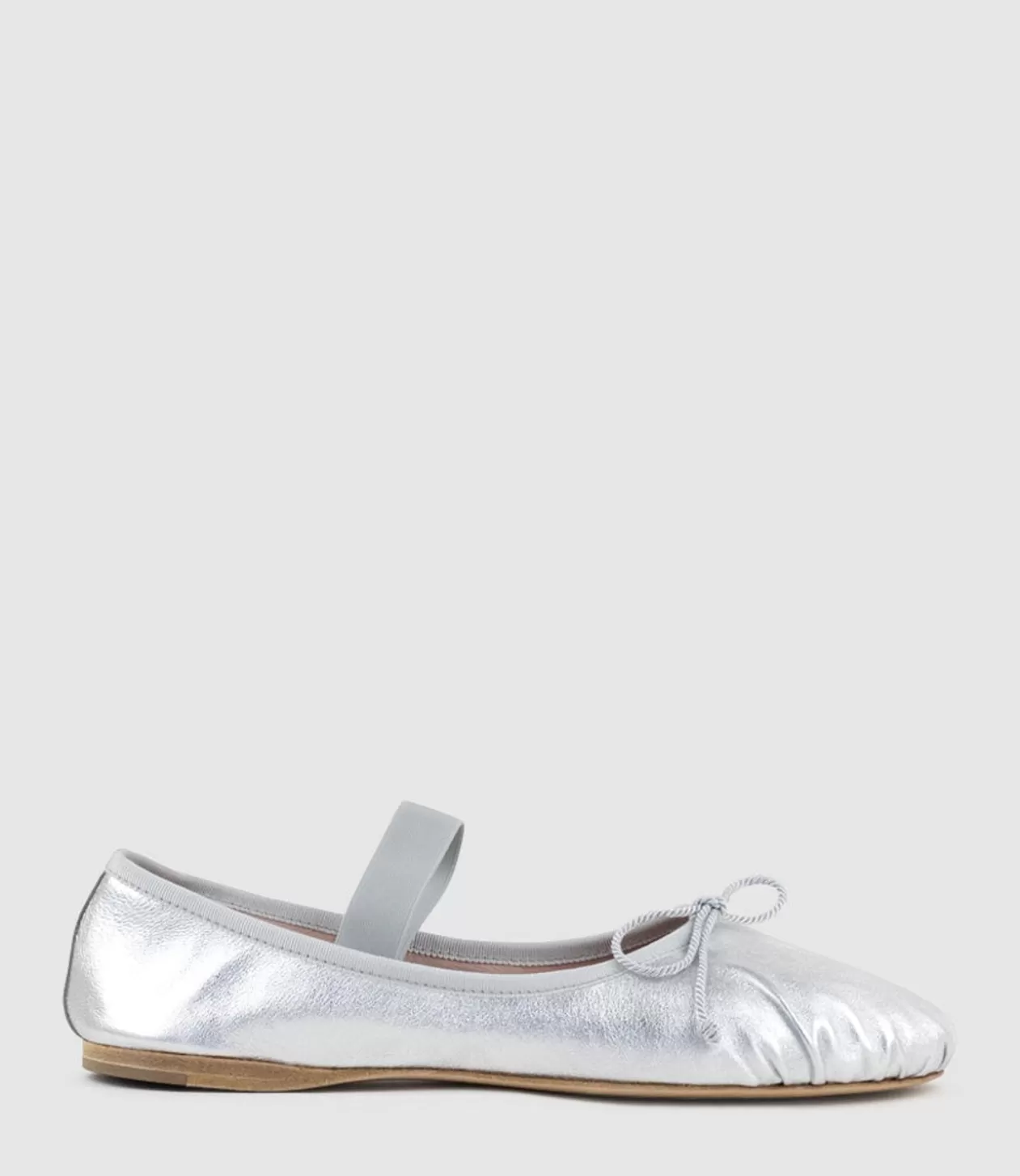 Edward Meller Ballet Flats<Eden Ballet With Elastic Strap In Silver