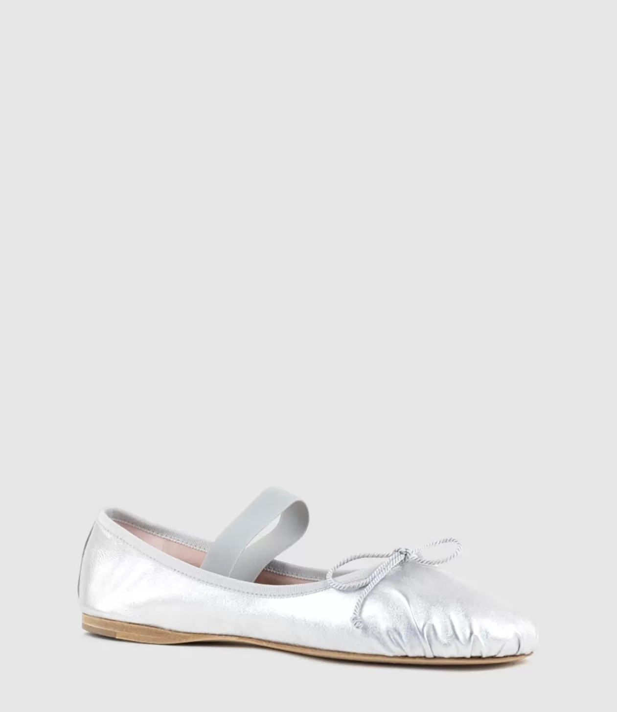 Edward Meller Ballet Flats<Eden Ballet With Elastic Strap In Silver