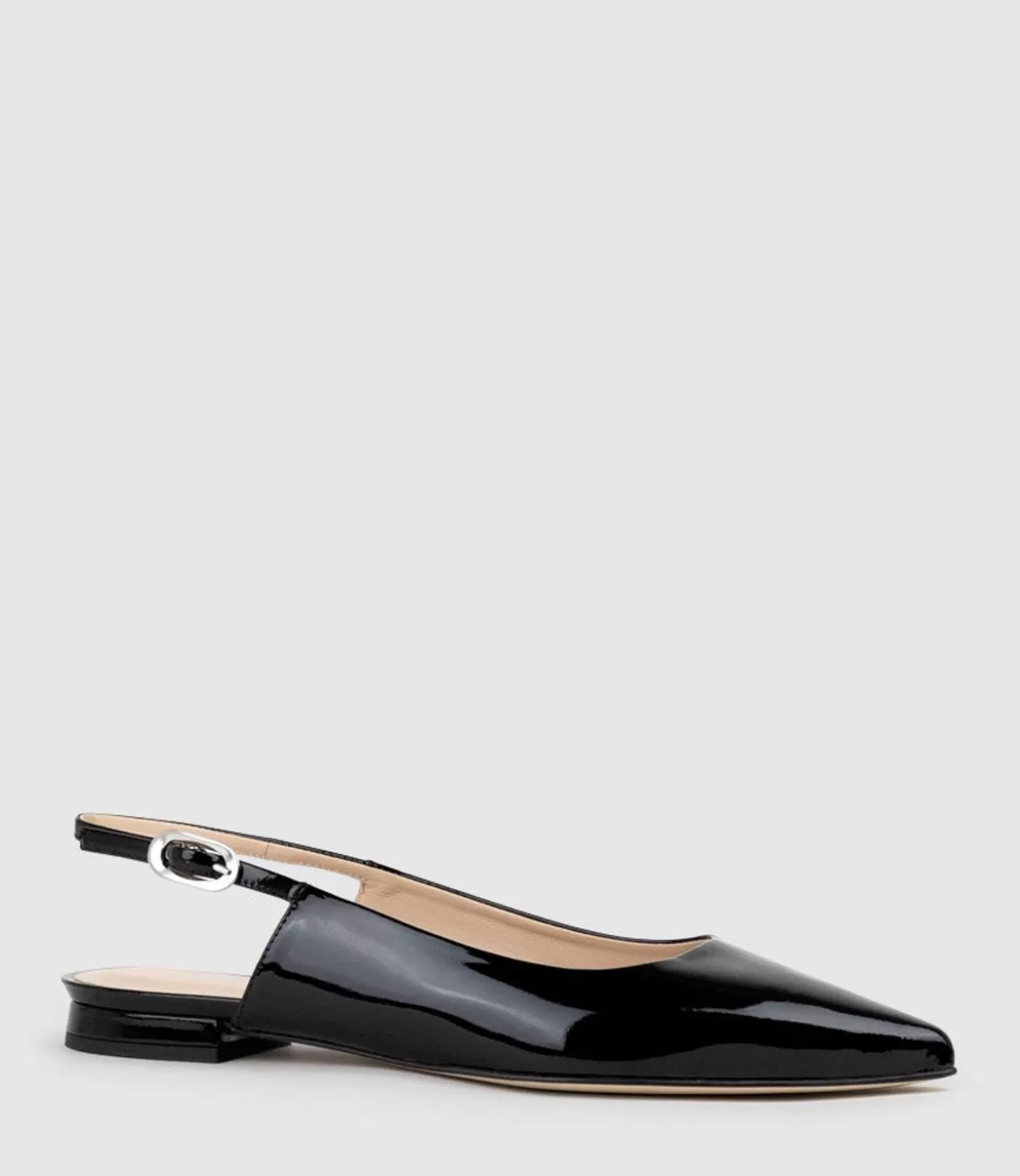 Edward Meller Ballet Flats<Elise Flat Closed Toe Sling In Black Patent