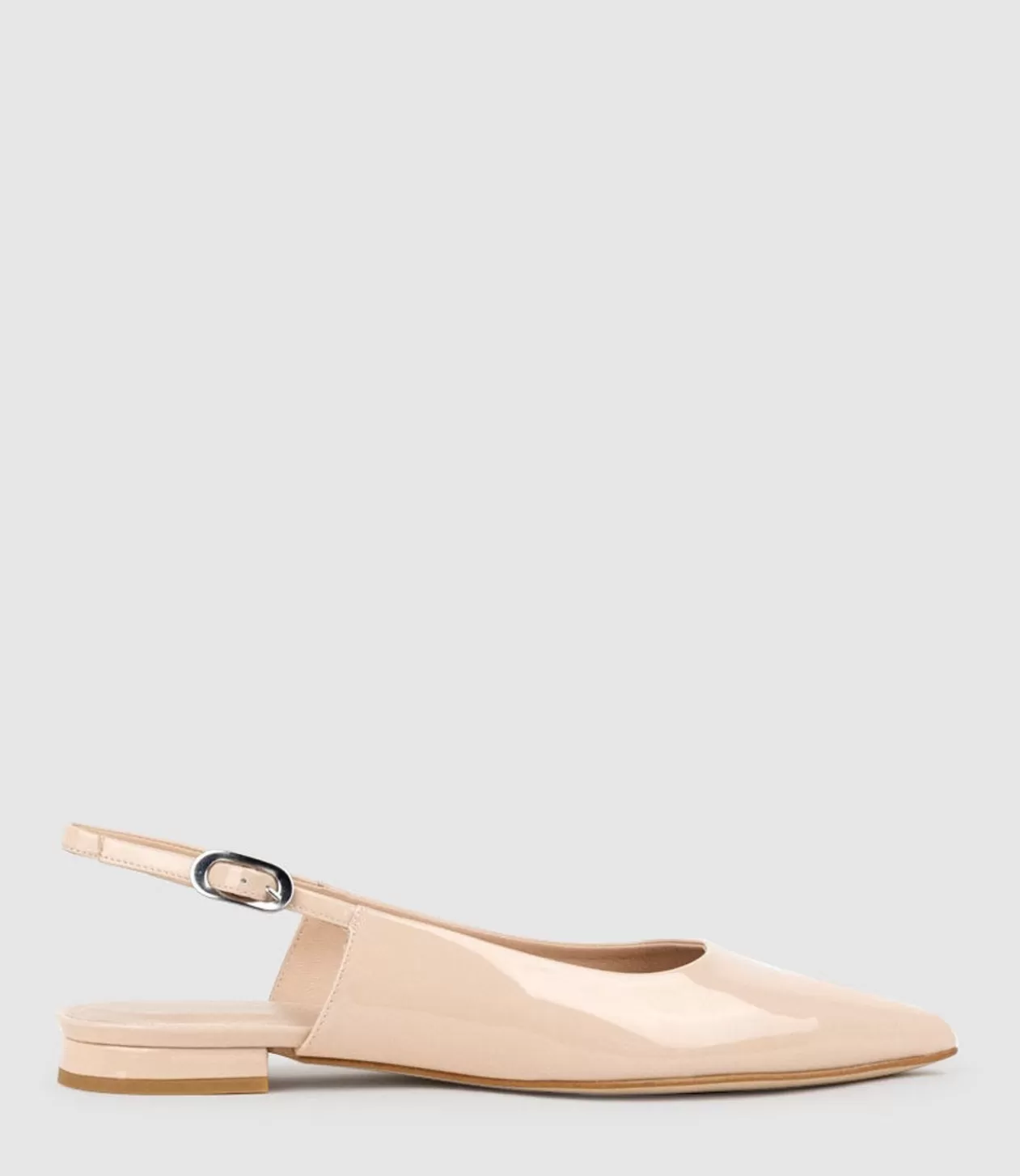 Edward Meller Ballet Flats<Elise Flat Closed Toe Sling In Nude Patent