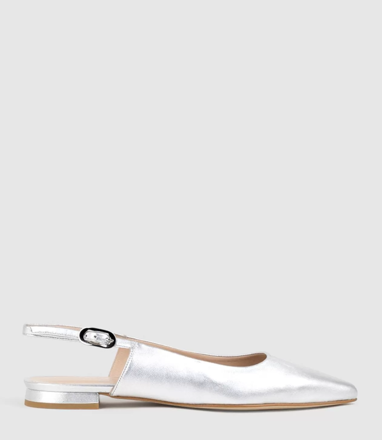 Edward Meller Ballet Flats<Elise Flat Closed Toe Sling In Silver