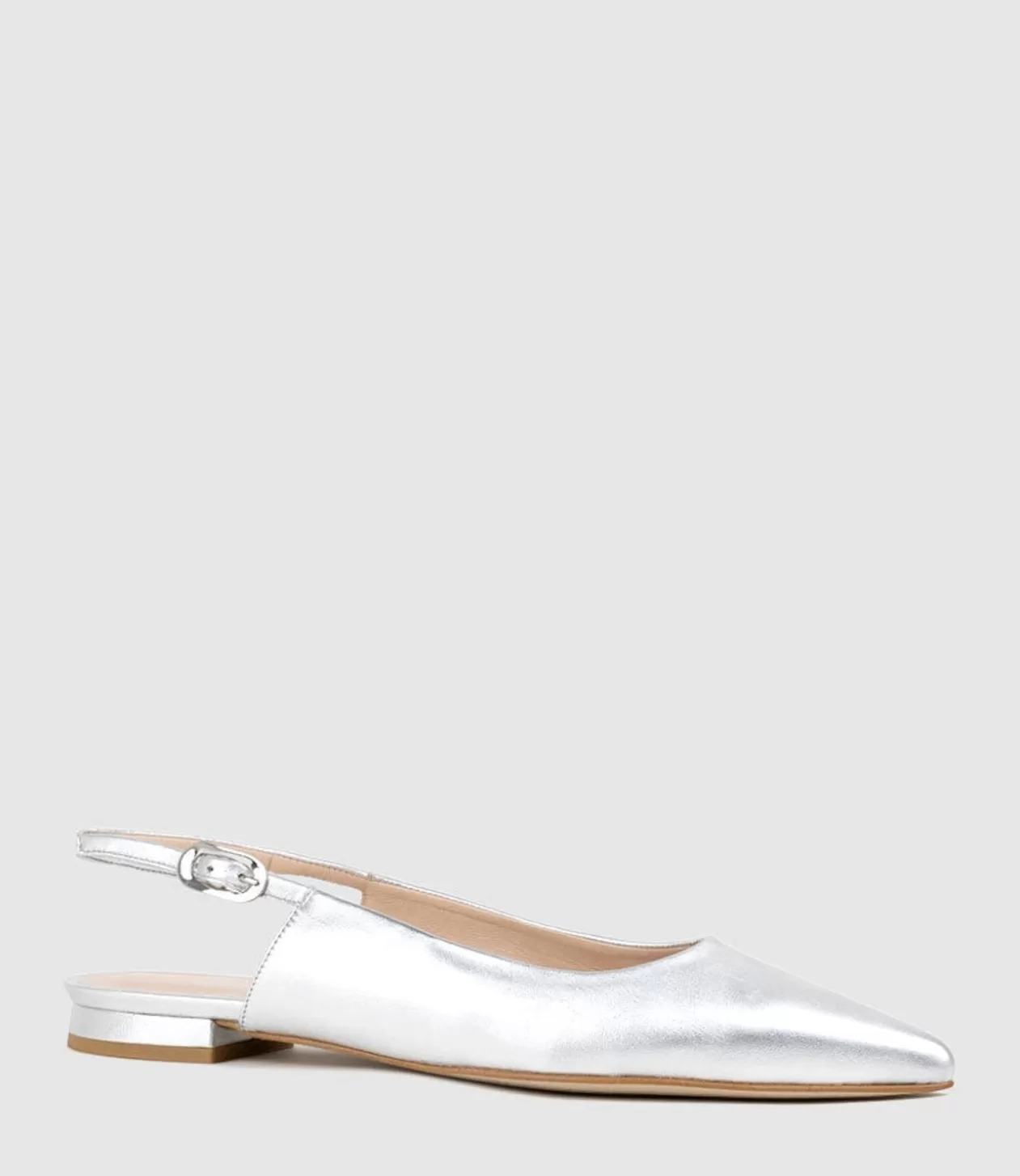 Edward Meller Ballet Flats<Elise Flat Closed Toe Sling In Silver