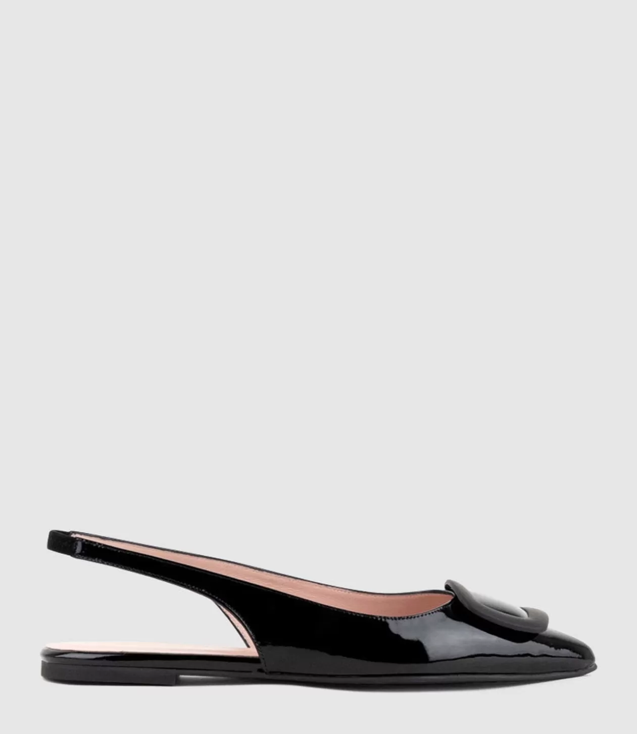 Edward Meller Ballet Flats<Eliza Slingback With Hardware In Black Patent