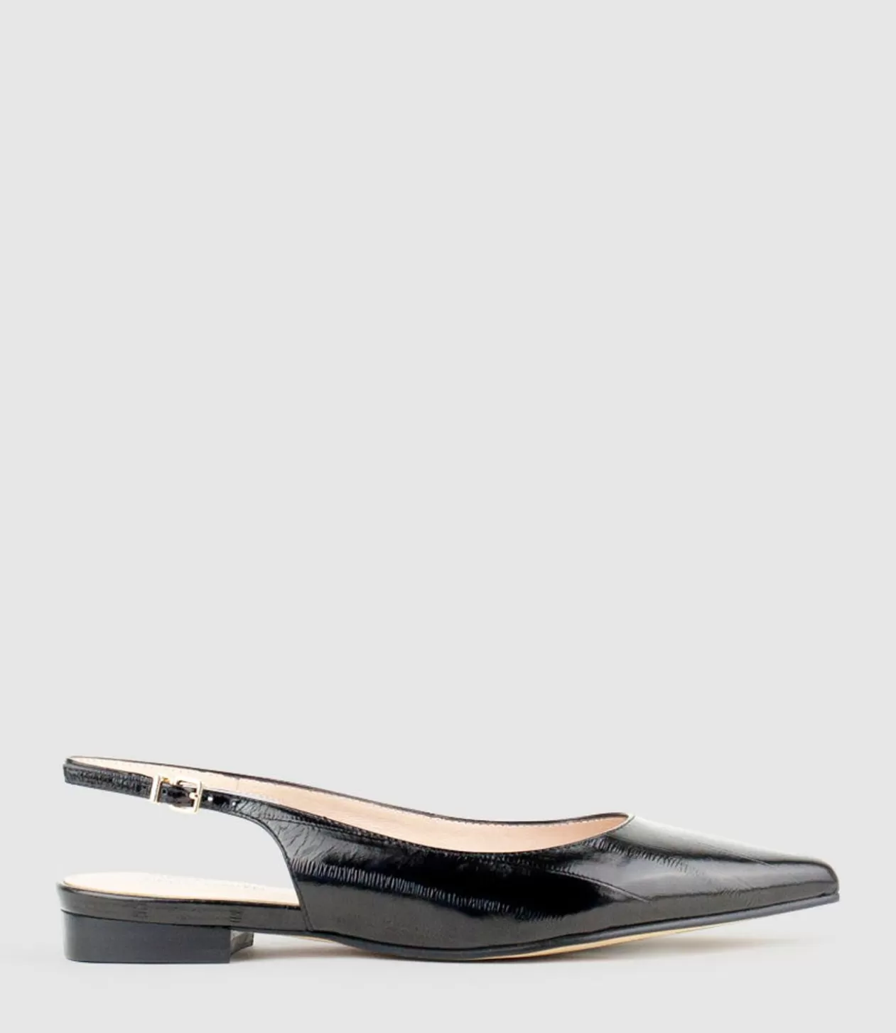 Edward Meller Ballet Flats<Elvan Flat Pointed Slingback In Black Eel