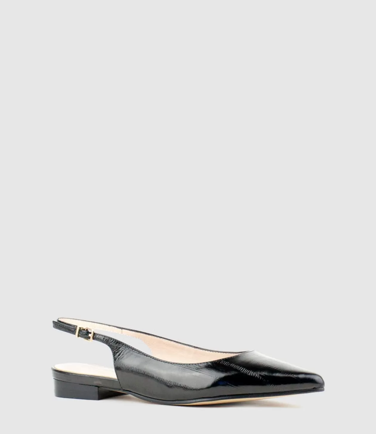 Edward Meller Ballet Flats<Elvan Flat Pointed Slingback In Black Eel