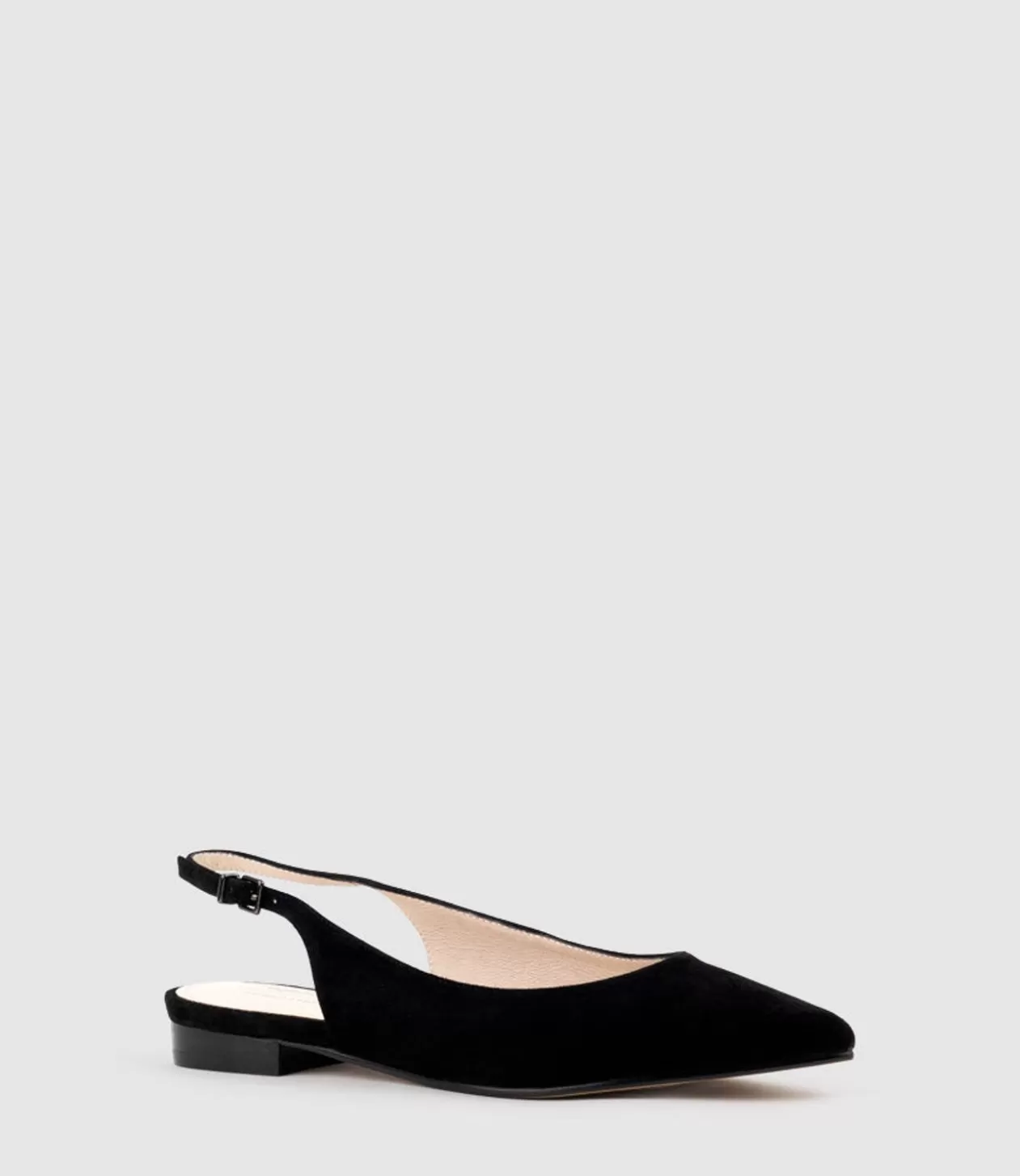 Edward Meller Ballet Flats<Elvan Flat Pointed Slingback In Black Suede