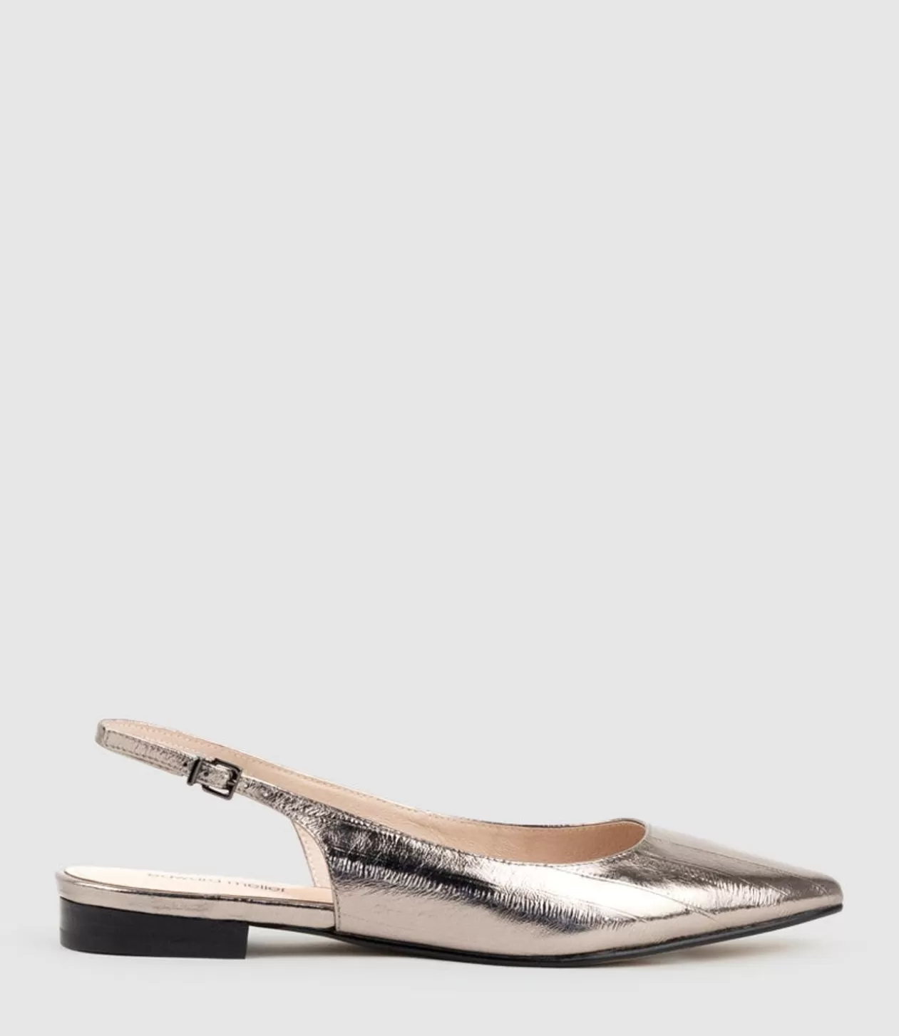 Edward Meller Ballet Flats<Elvan Flat Pointed Slingback In Pewter Eel