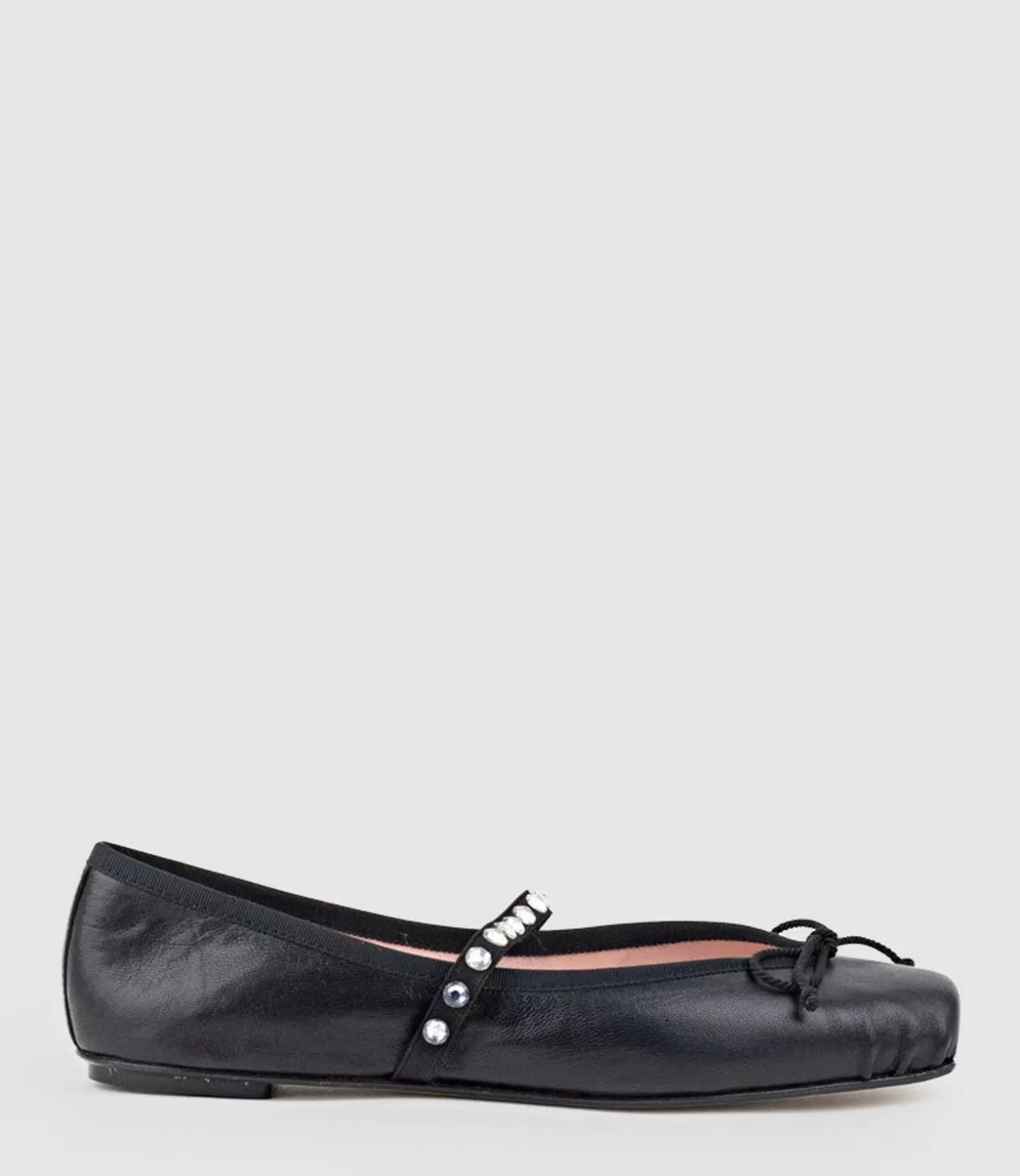 Edward Meller Ballet Flats<Emelio Ballet With Crystal Strap In Black