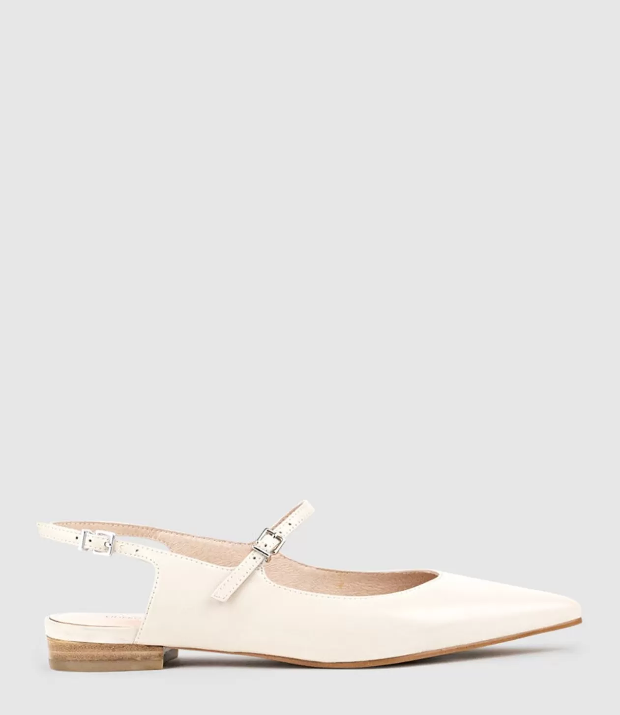 Edward Meller Ballet Flats<Eugenia Flat Slingback With Strap In Offwhite Calf